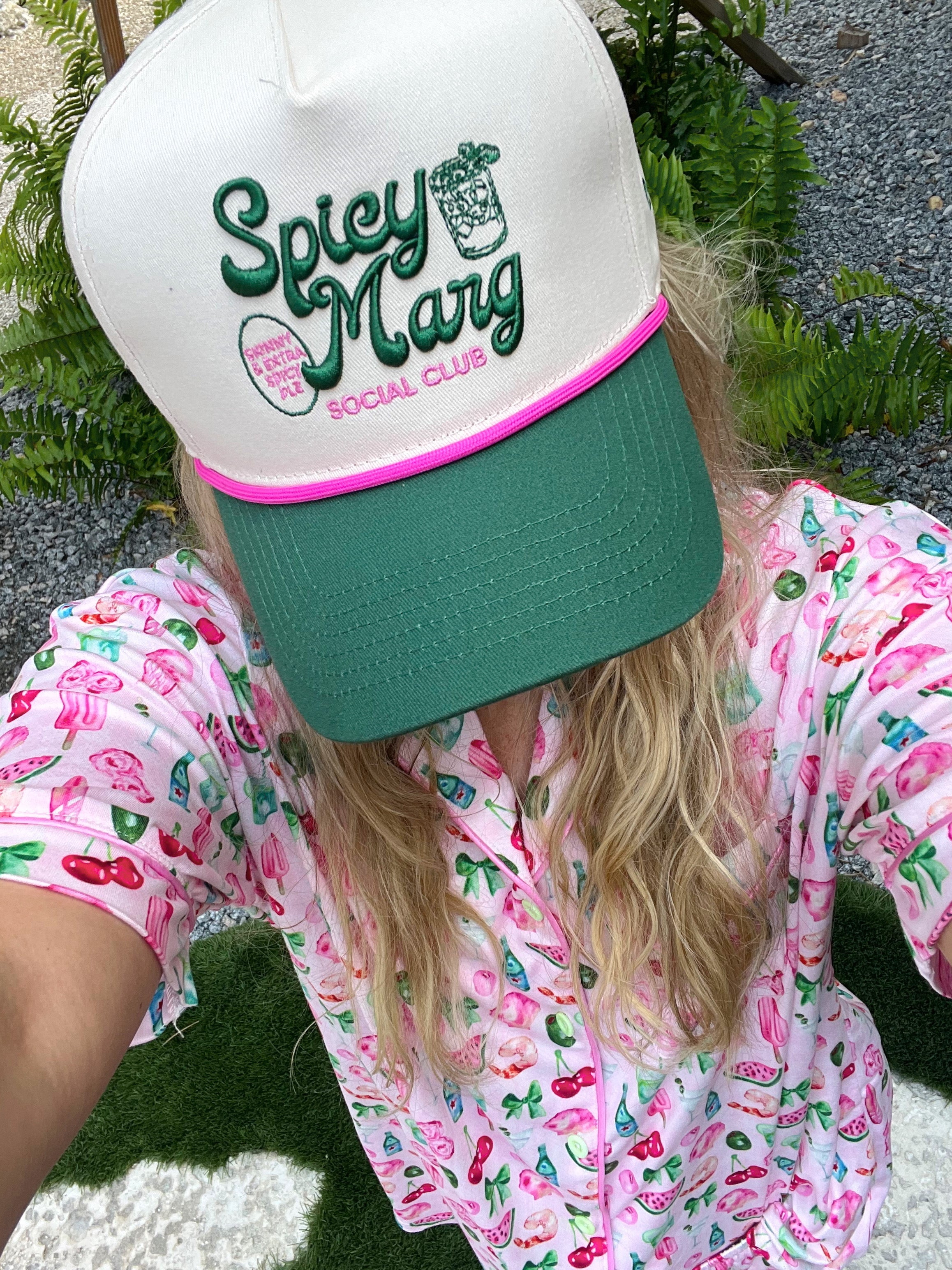 Hat Spicy Marg Social Club - Green Vintage Trucker Hat
