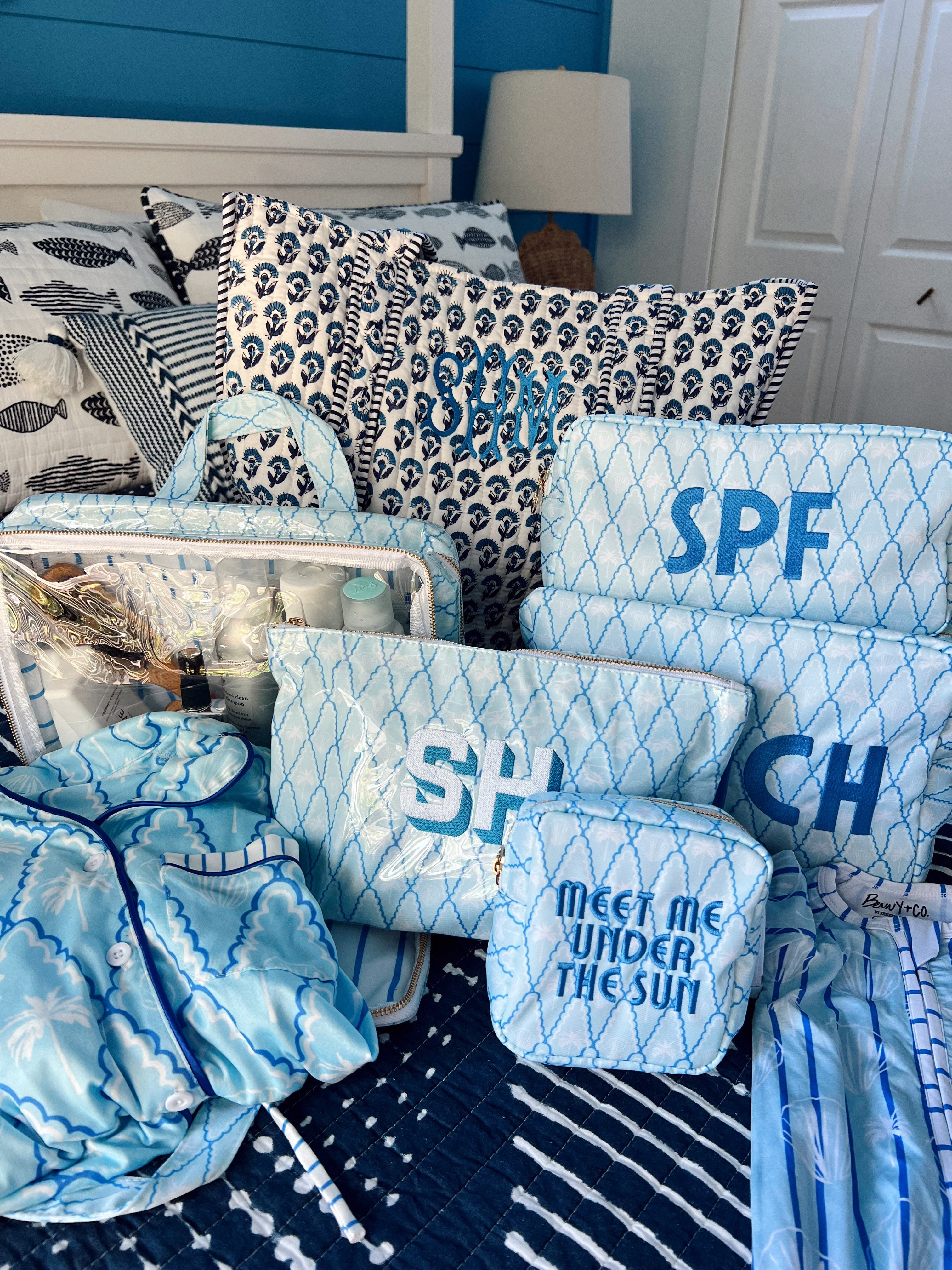 Travel Bag Meet me under the Sun - Blue Palms Mini