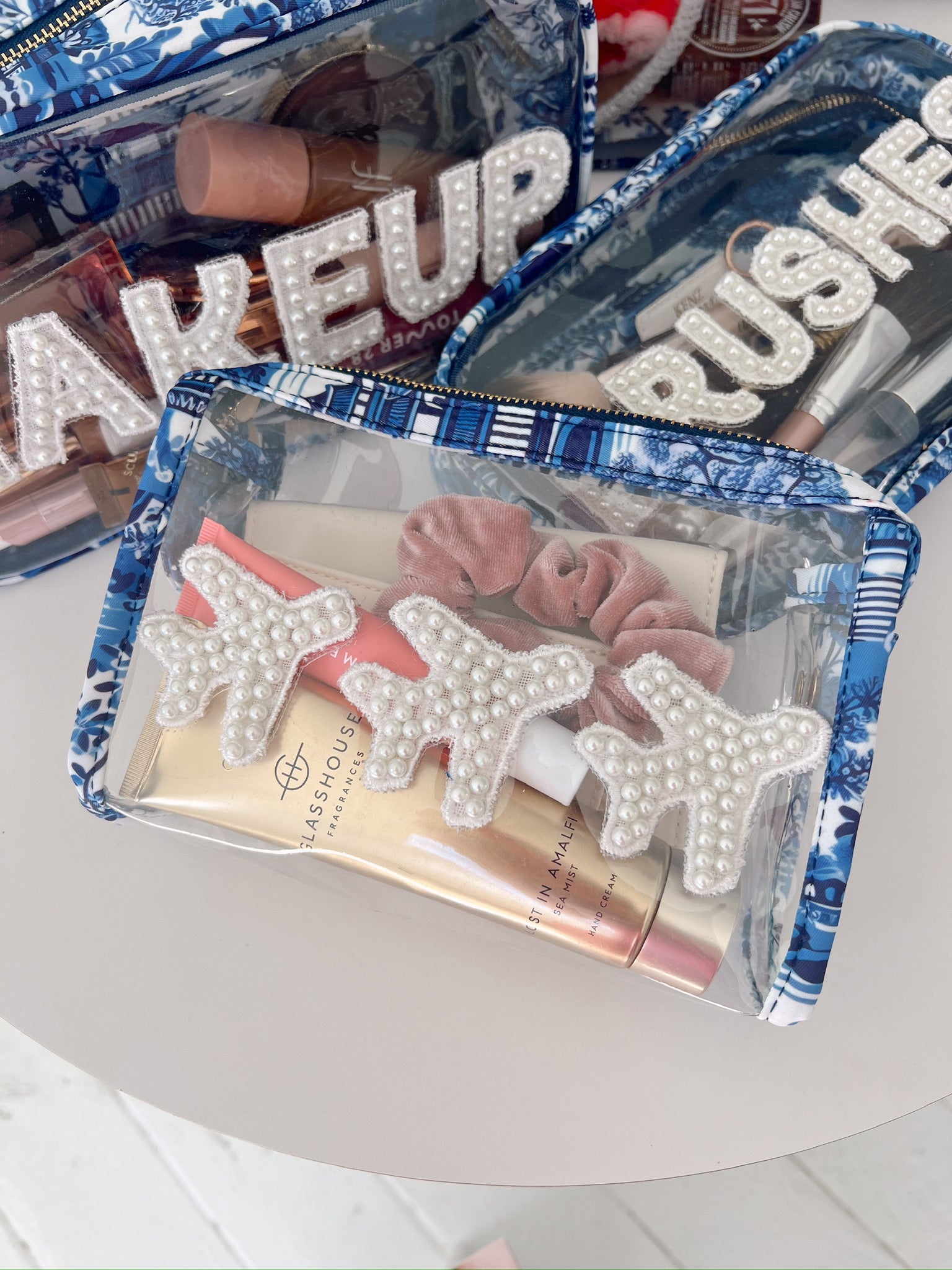 Makeup Bag Airplanes Clear Snap Pouch