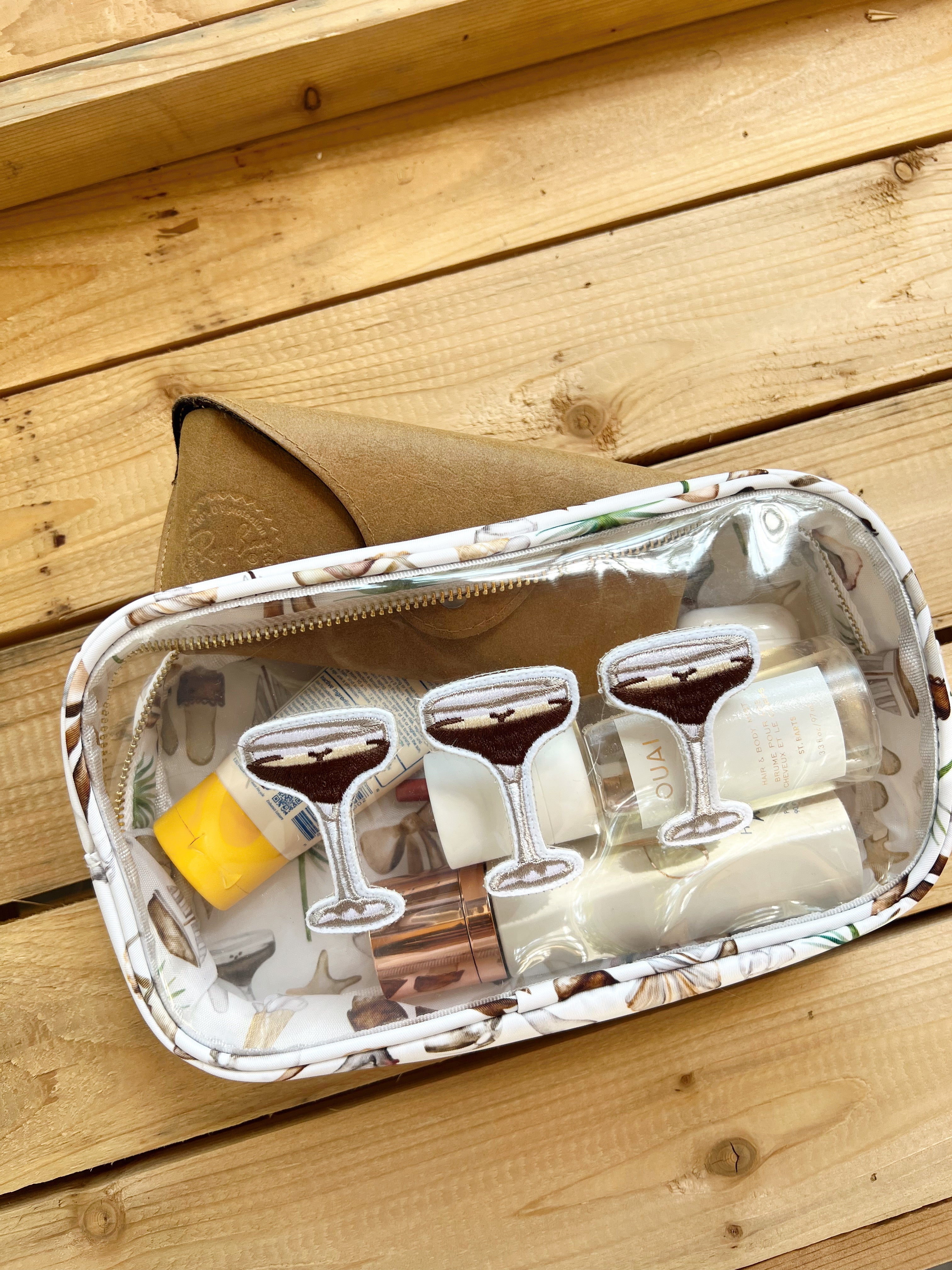 Travel Bag Espresso Martinis - Neutral Coastal Cocktail Clear Large Bag