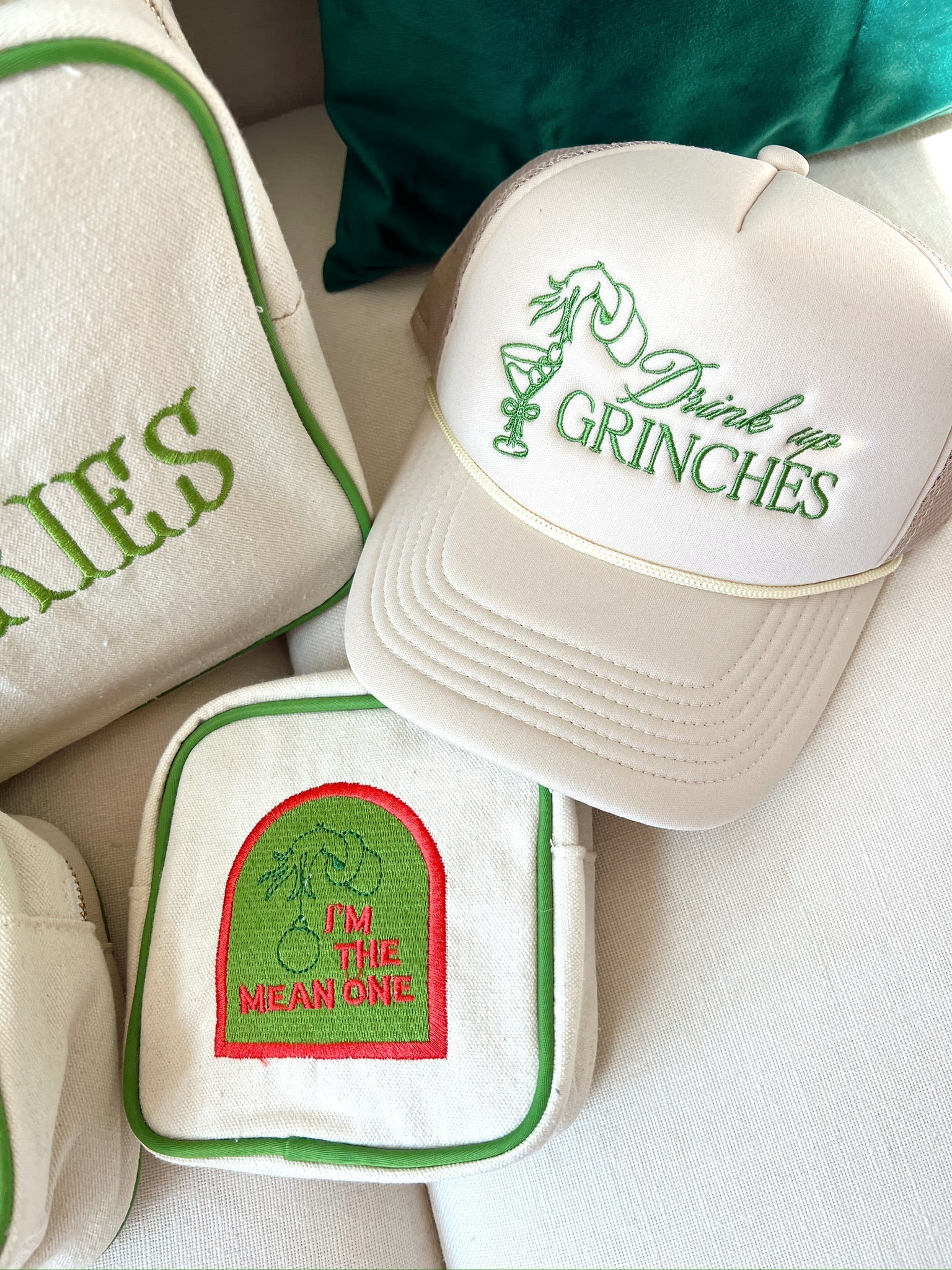 Hat Drink Up Grinches - Tan Foam Trucker Hat