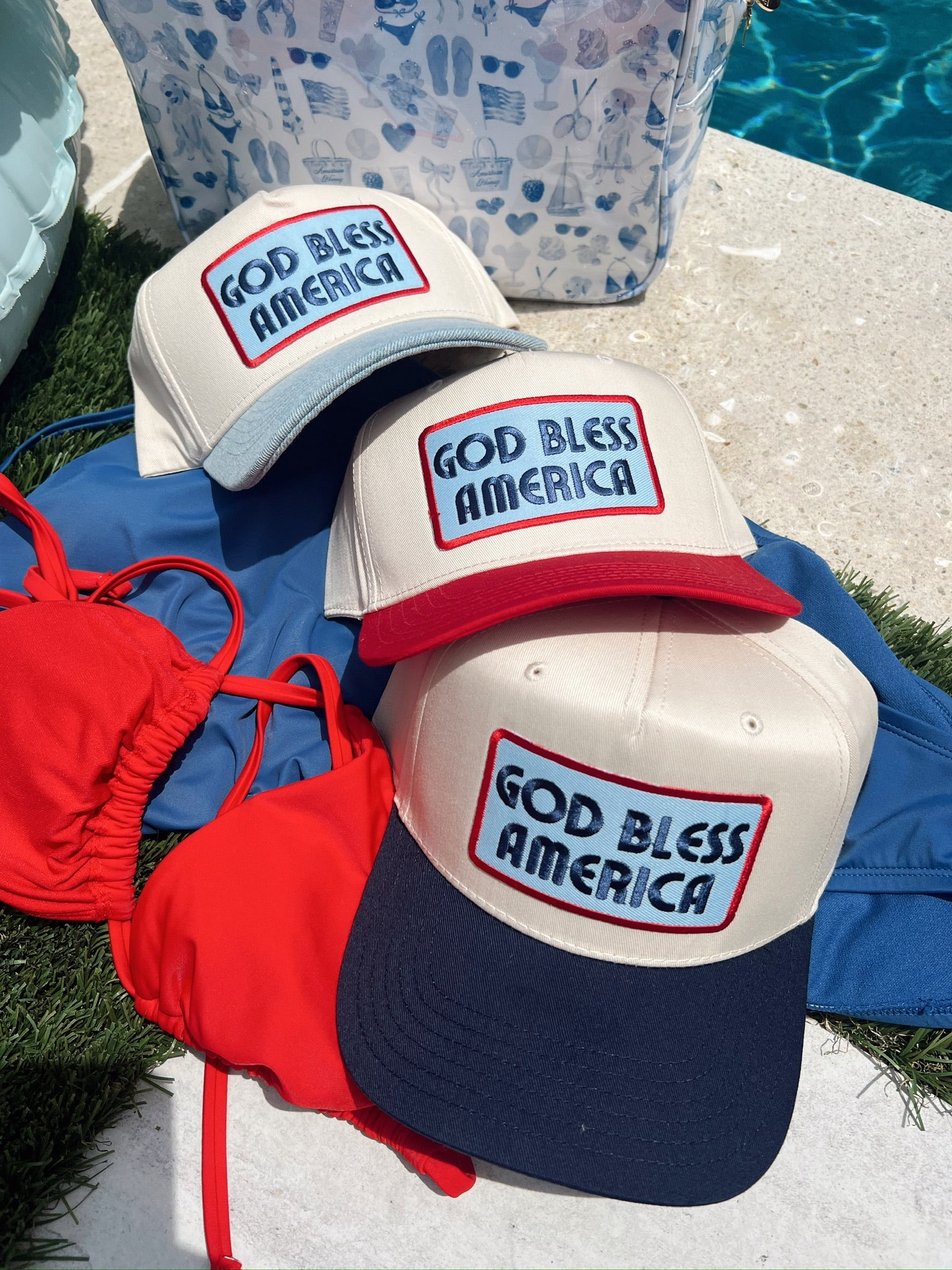 Hat God Bless America - Vintage Trucker Hat