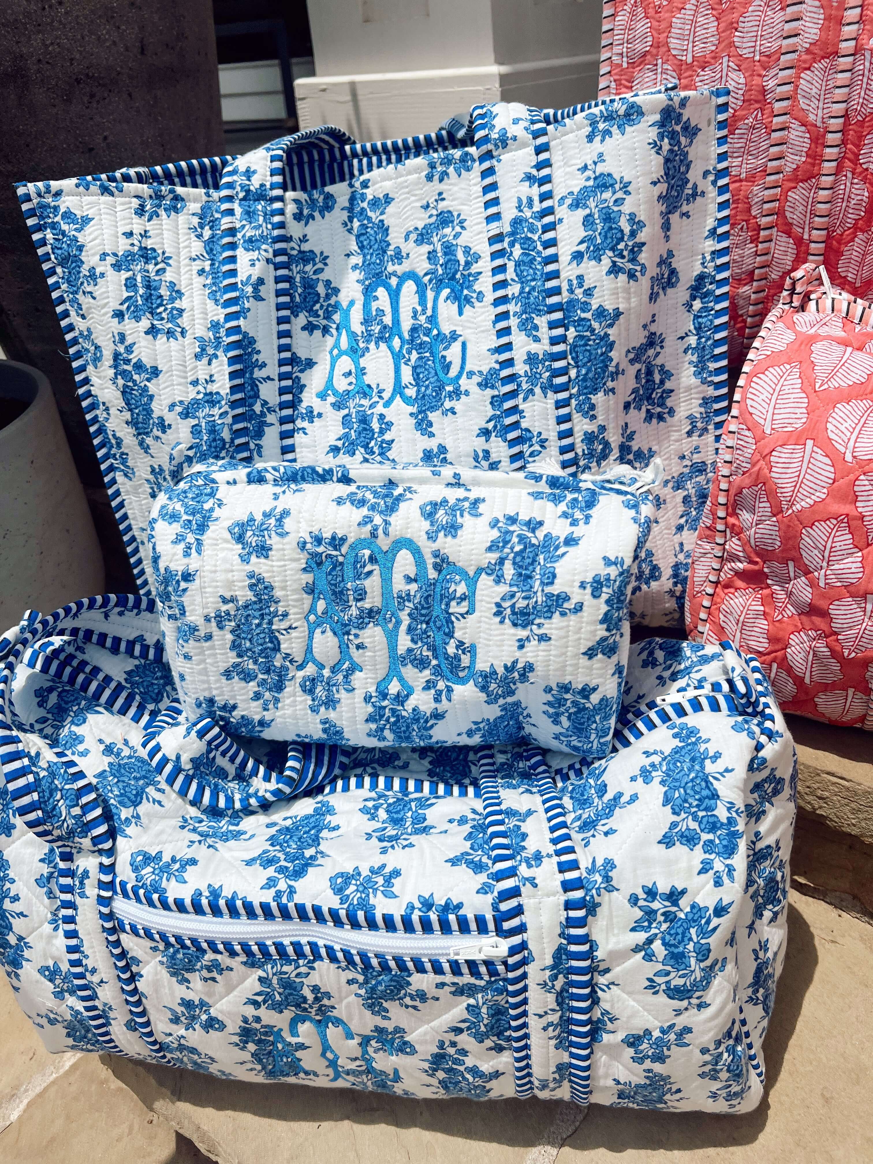 Travel Bag Quilted Block-Print - Aubrey Collection