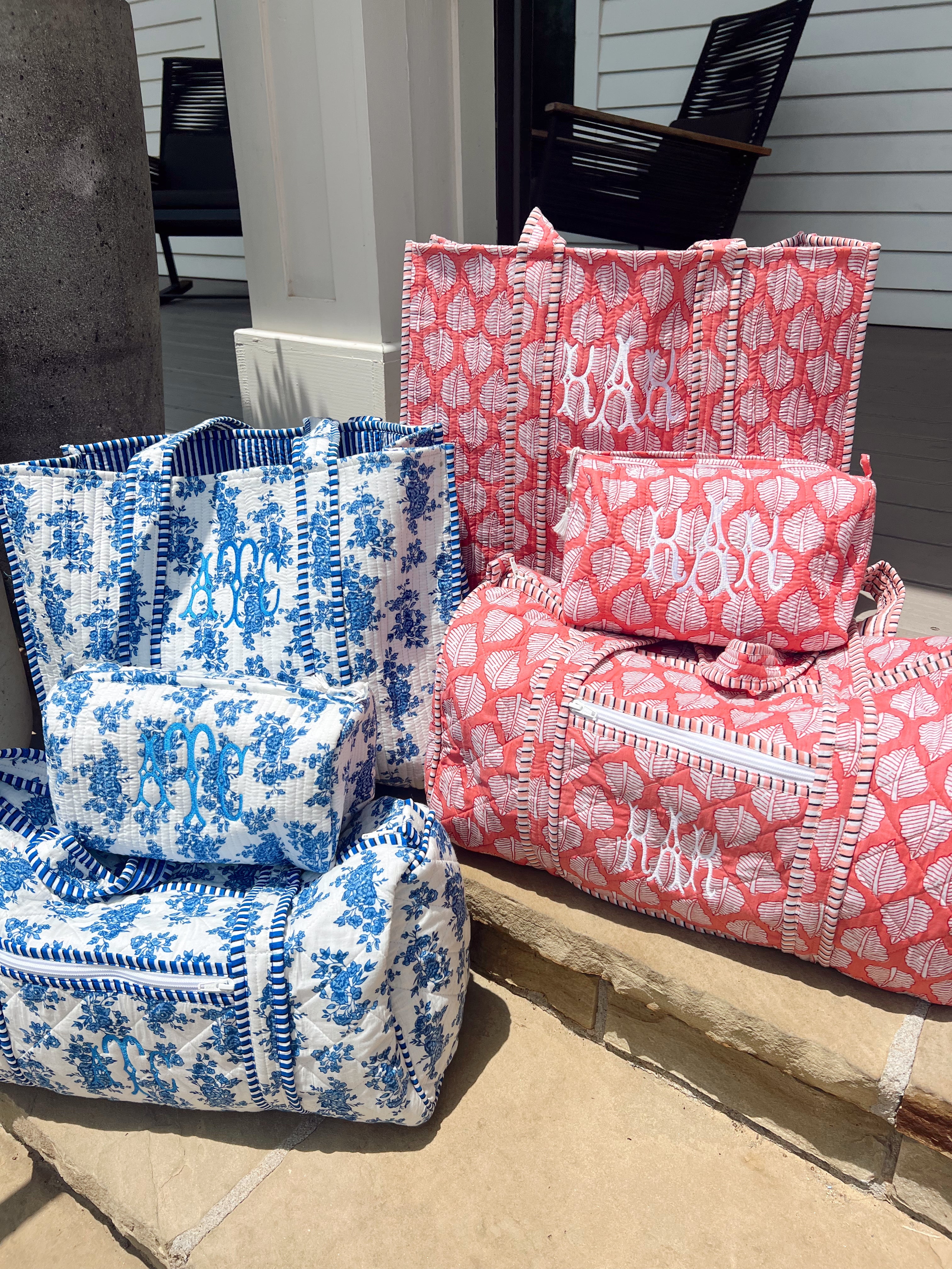 Travel Bag Quilted Block-Print - Aubrey Collection