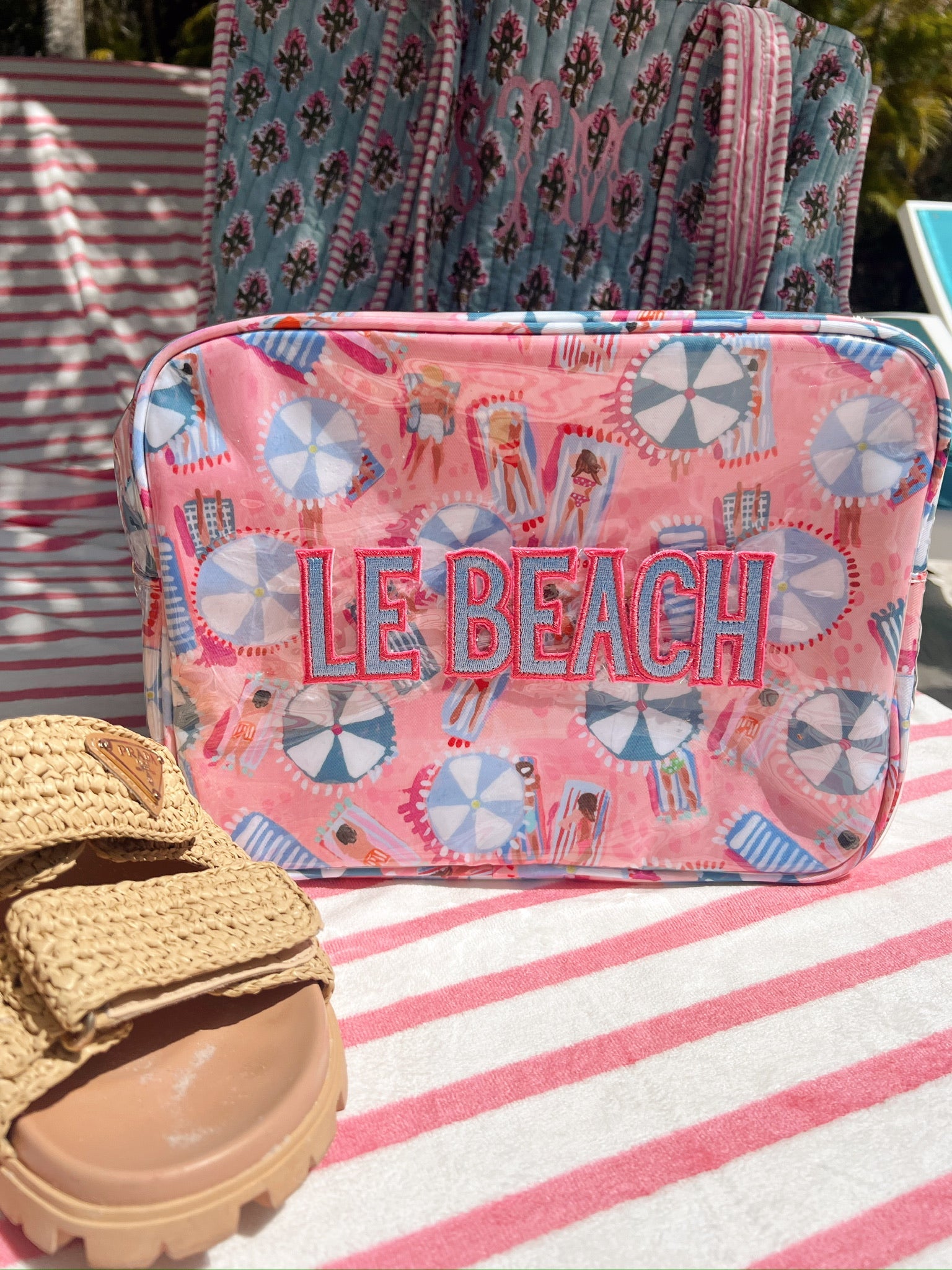 Makeup Bag Le Beach - Pink Beach Clear Coat XL Bag