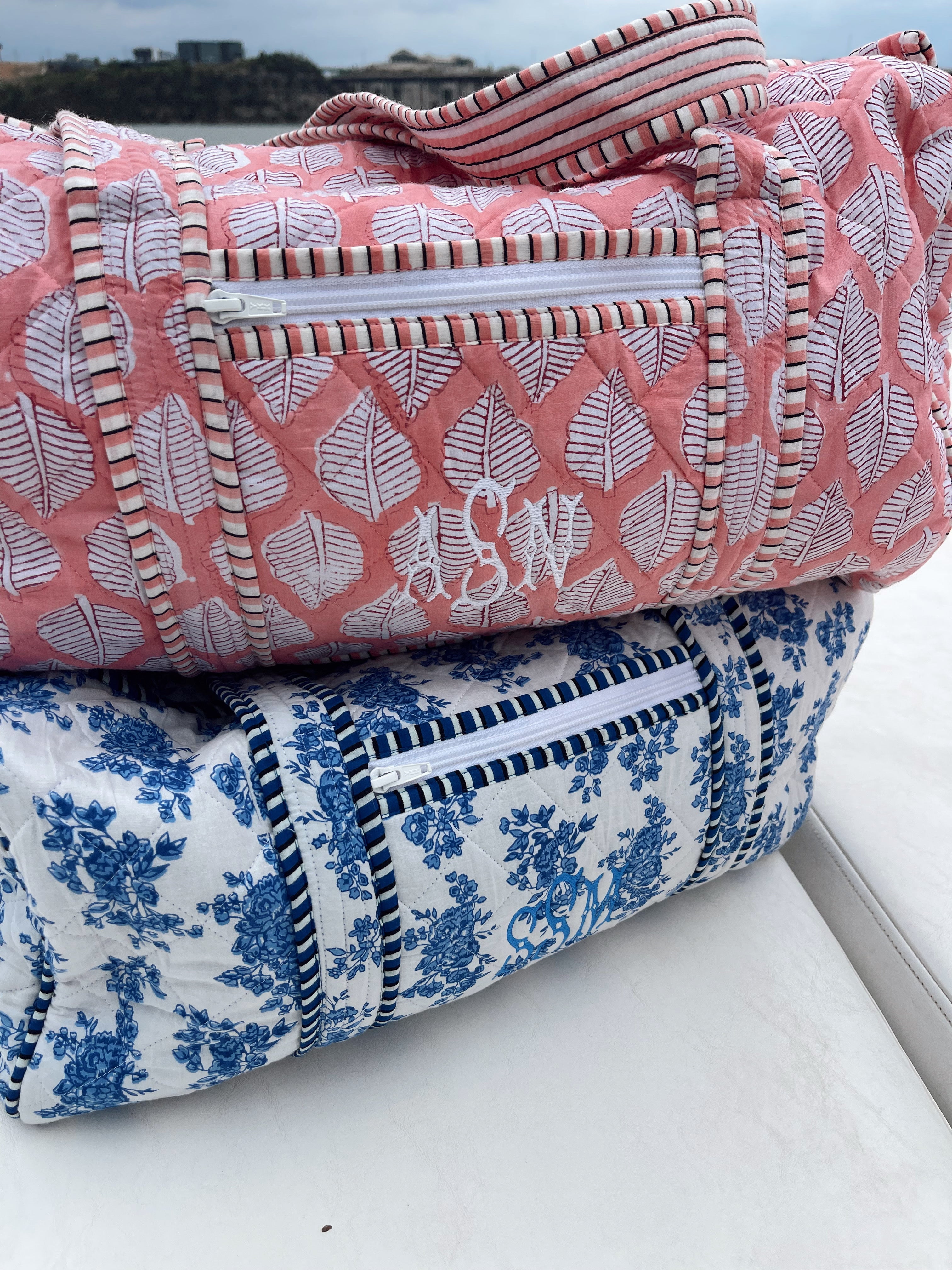 Travel Bag Quilted Block-Print - Aubrey Collection