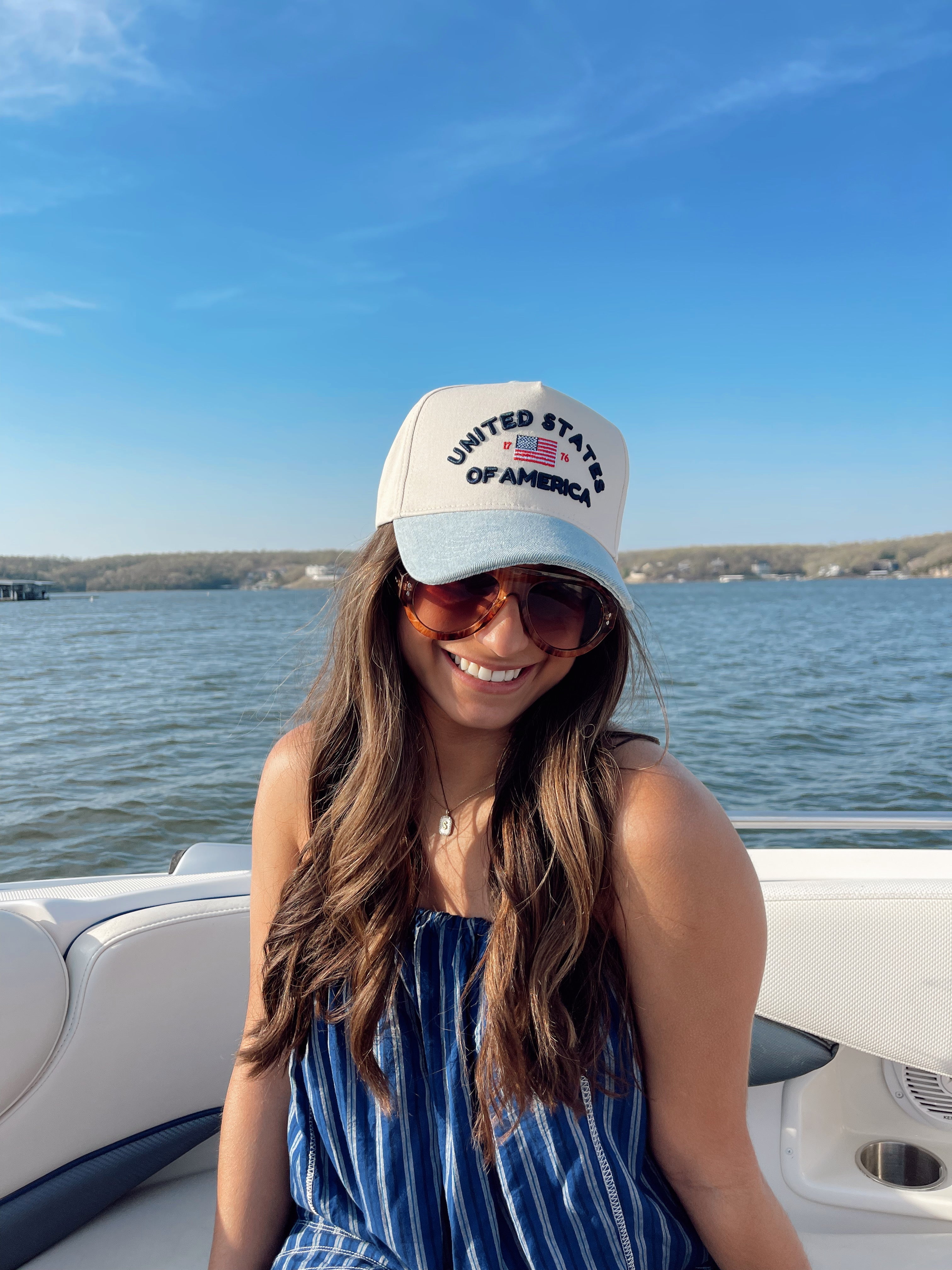 Hat United States of America - Denim Blue Vintage Trucker Hat