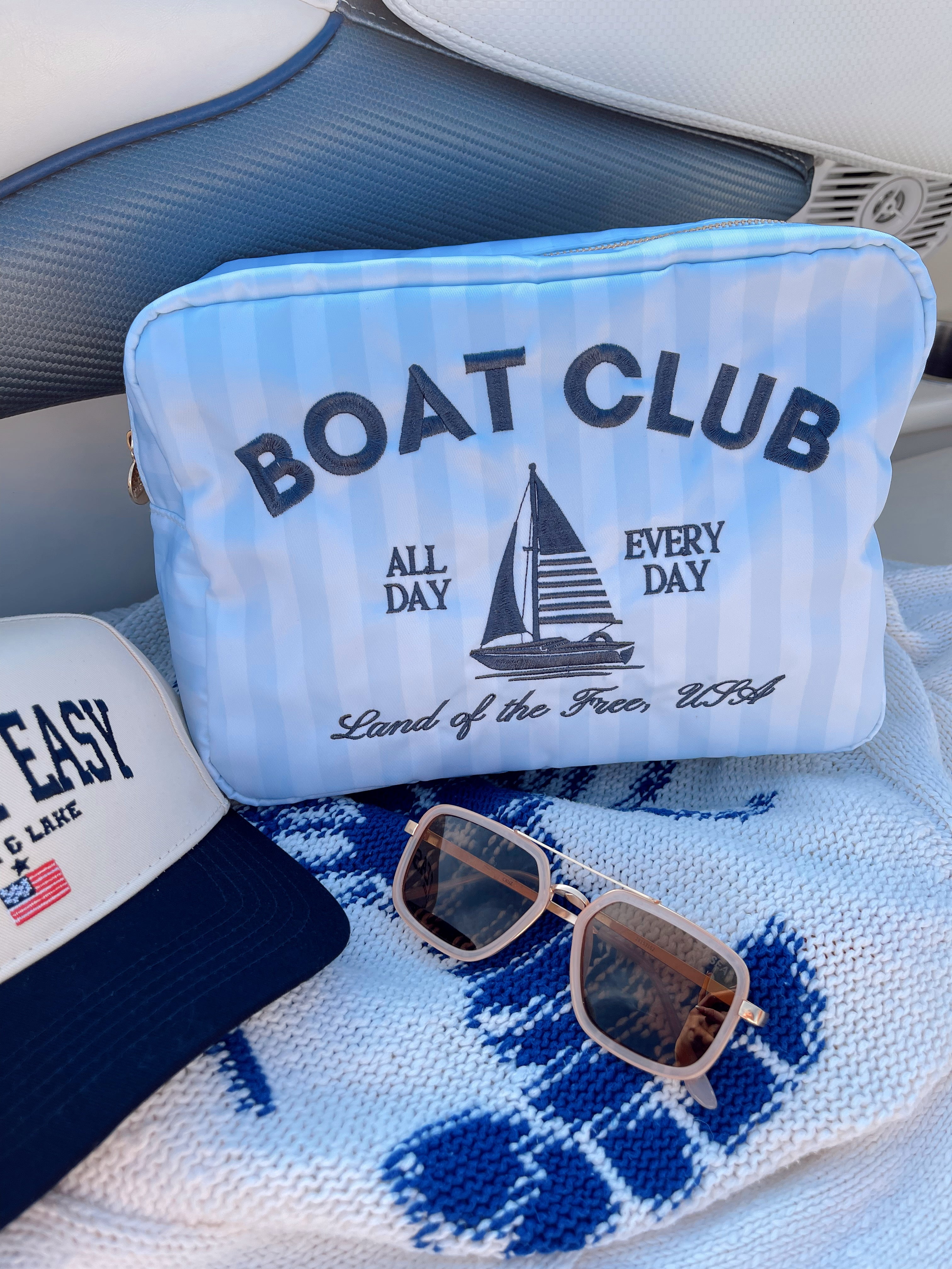 Makeup Bag Boat Club - Blue Stripes XL Bag