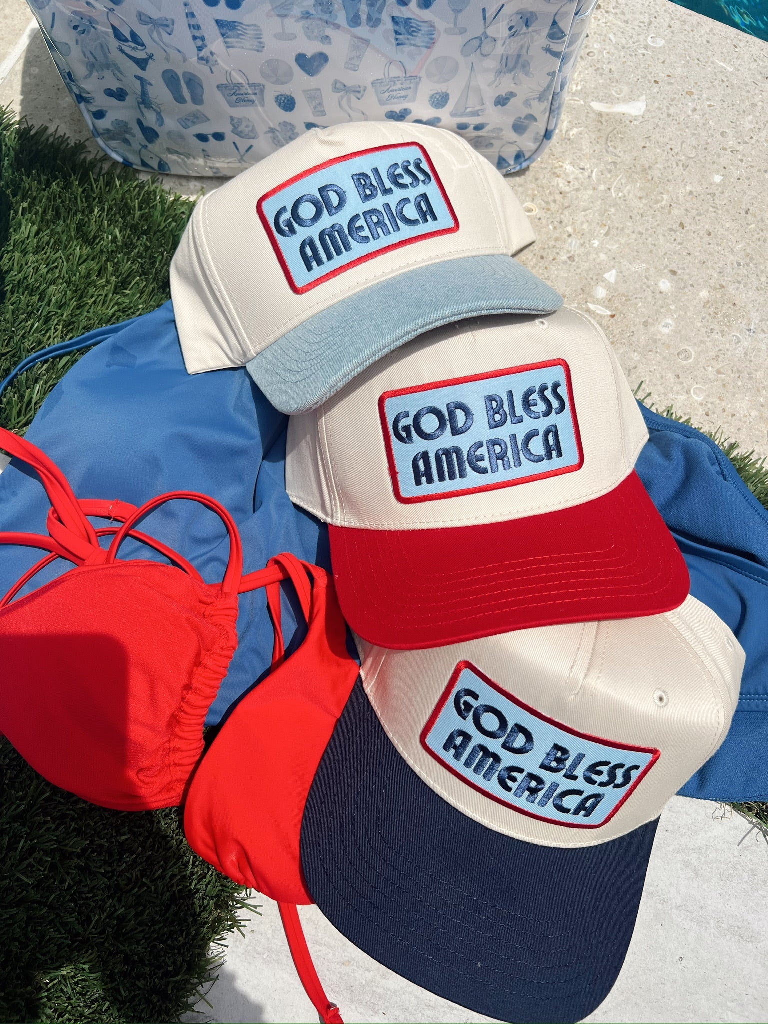 Hat God Bless America - Vintage Trucker Hat