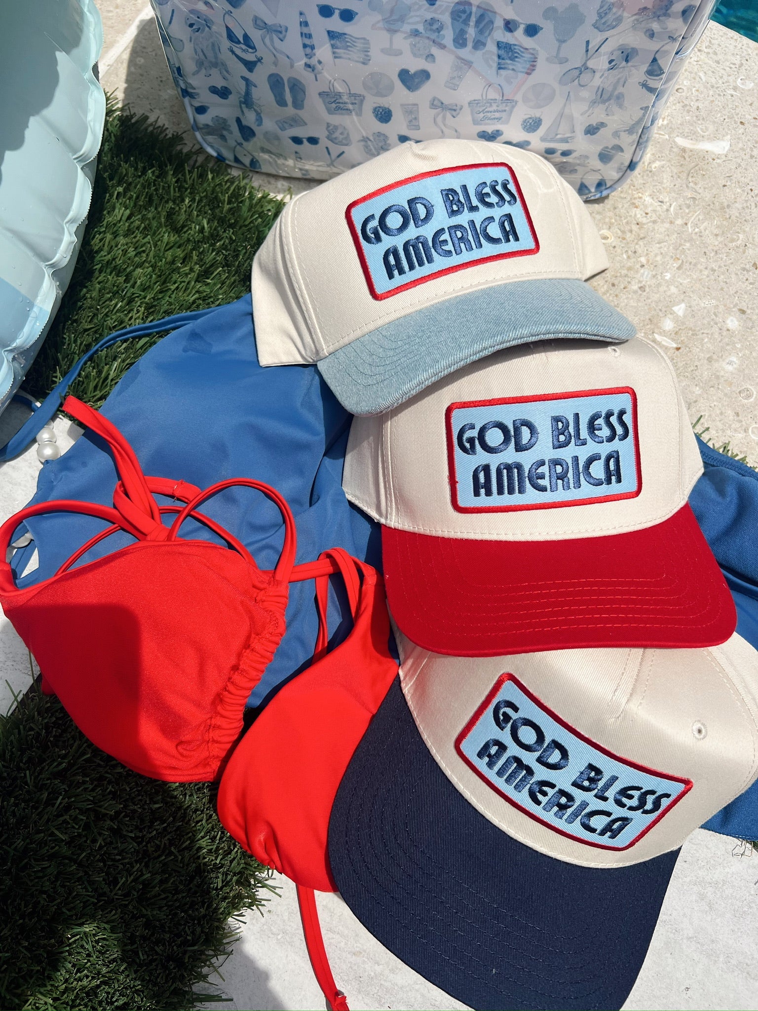 Hat God Bless America - Vintage Trucker Hat
