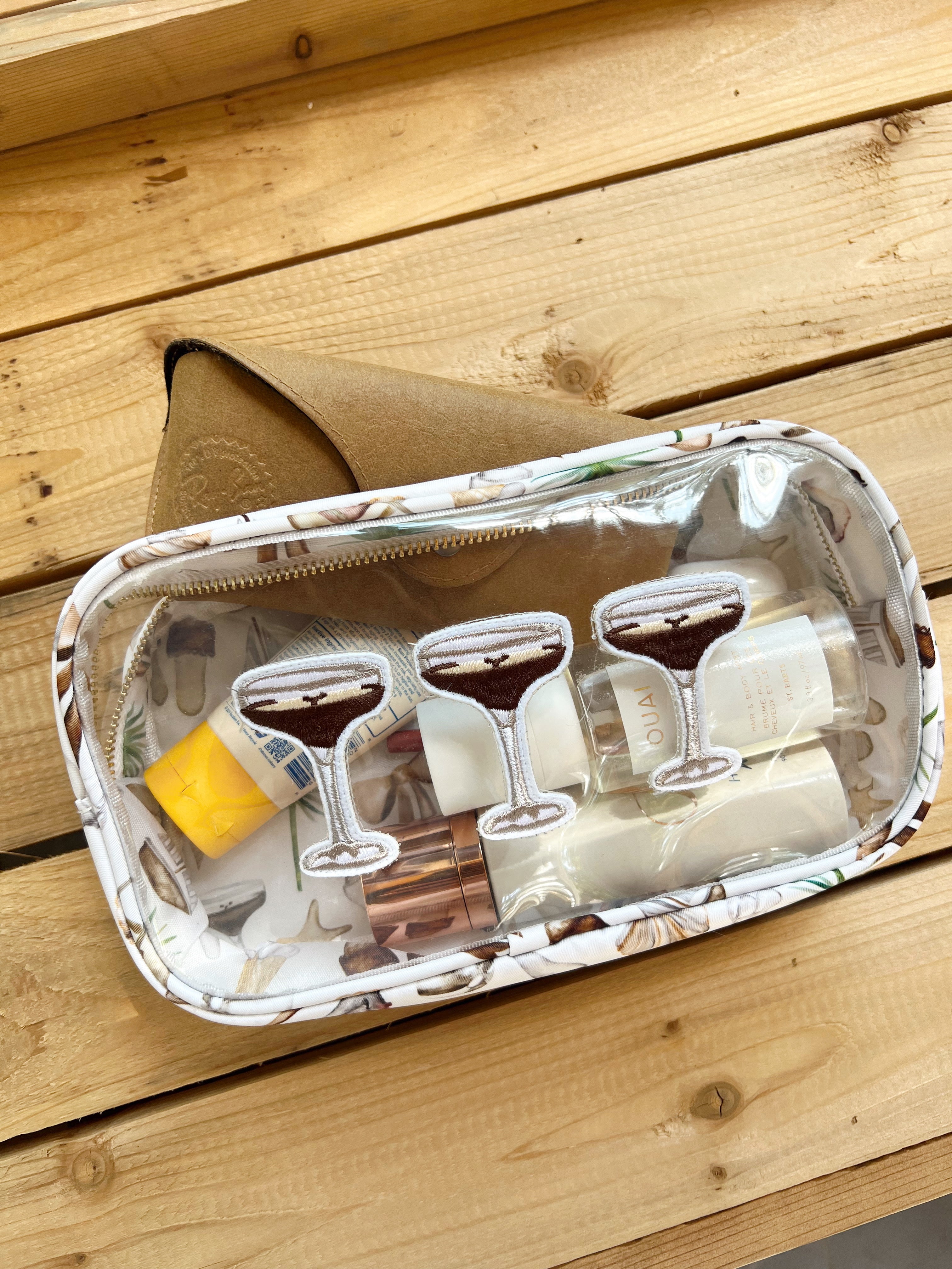 Travel Bag Espresso Martinis - Neutral Coastal Cocktail Clear Large Bag