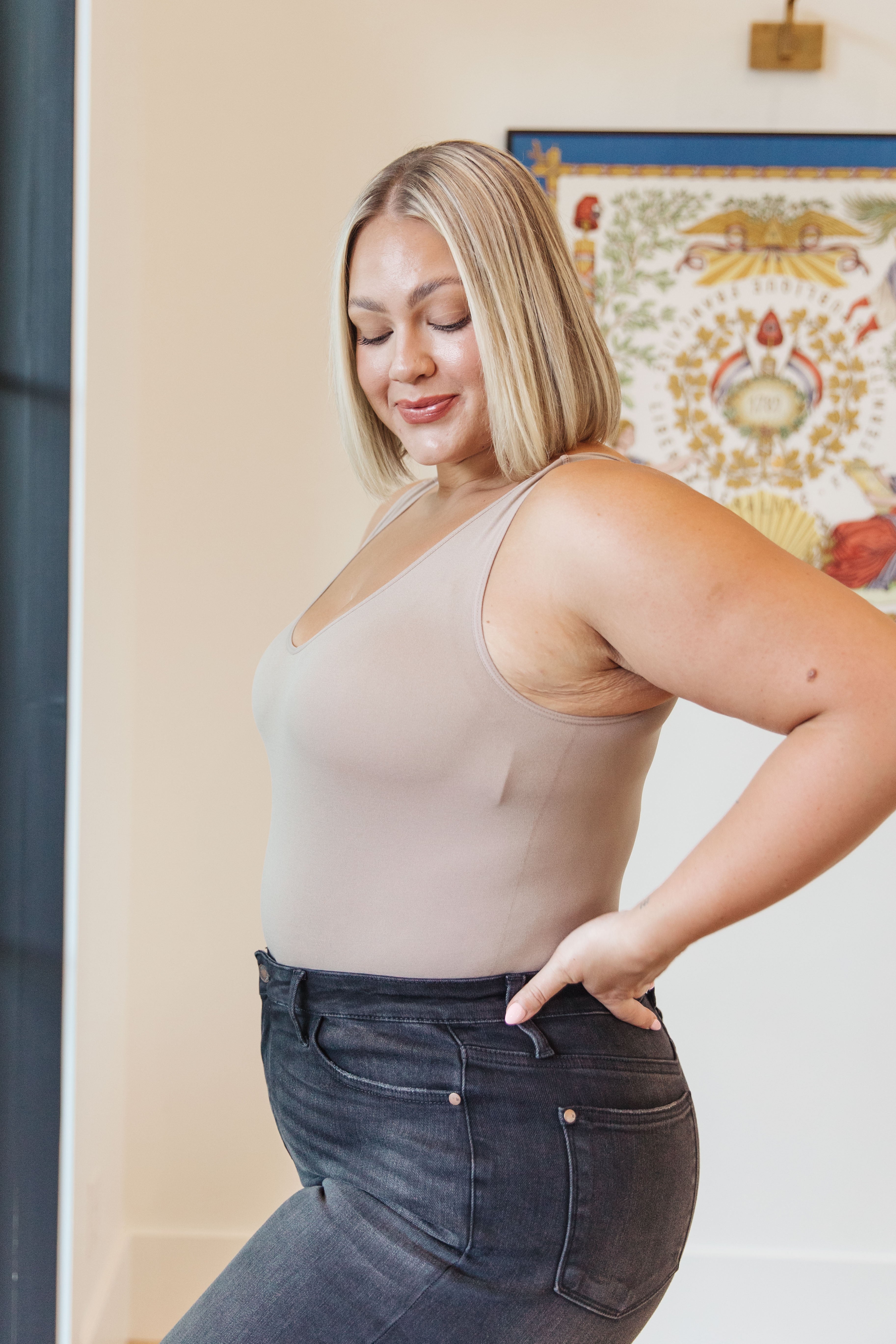 Womens The Basics Bodysuit In Light Mocha