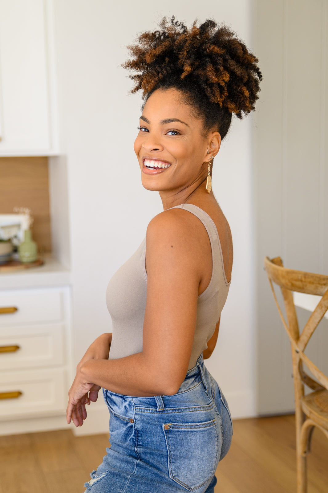 Womens The Basics Bodysuit In Light Mocha