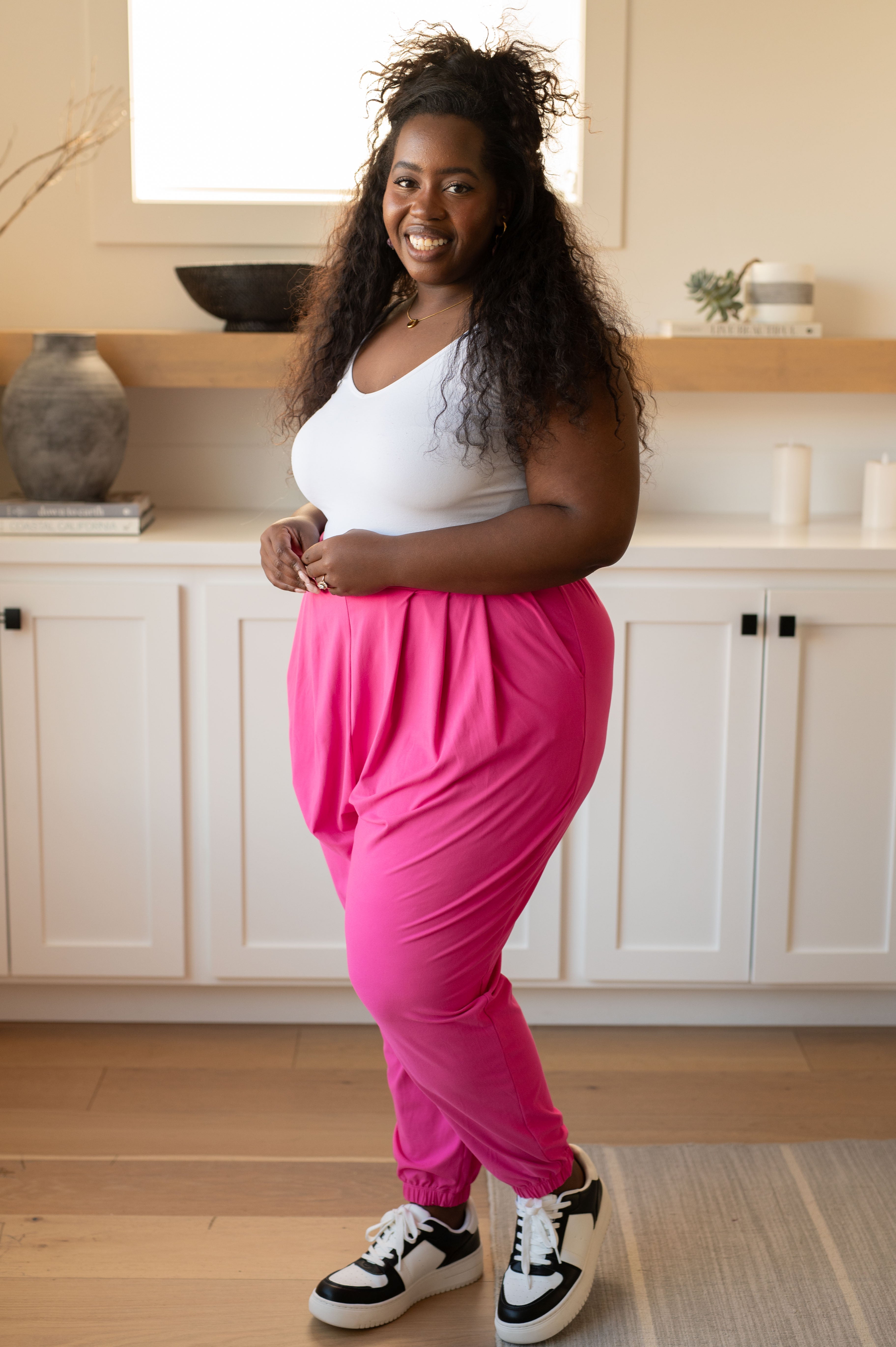 Bottoms The Motive Slouch Jogger in Hot Pink