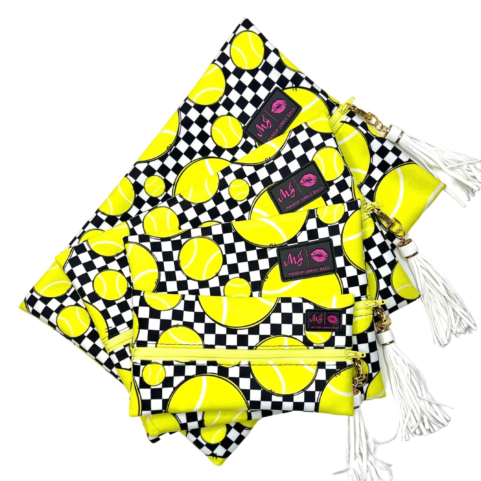 Makeup Junkie Bags Sports Fan Tennis Checkered