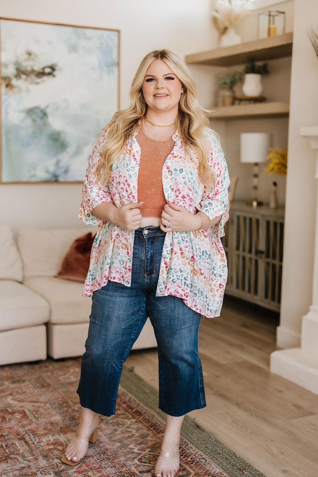 Denim Hayes High Rise Wide Leg Crop Jeans