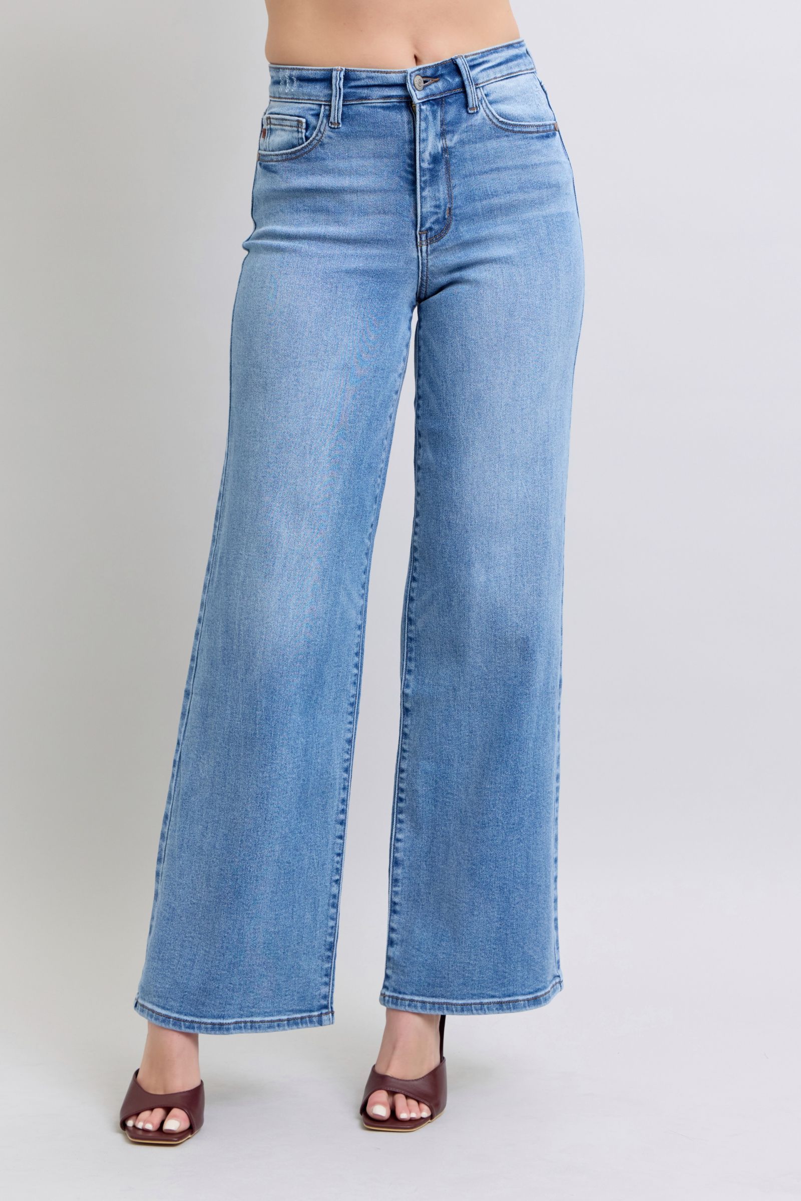 Bottoms Judy Blue Full Size Wide Leg Jeans with Pockets