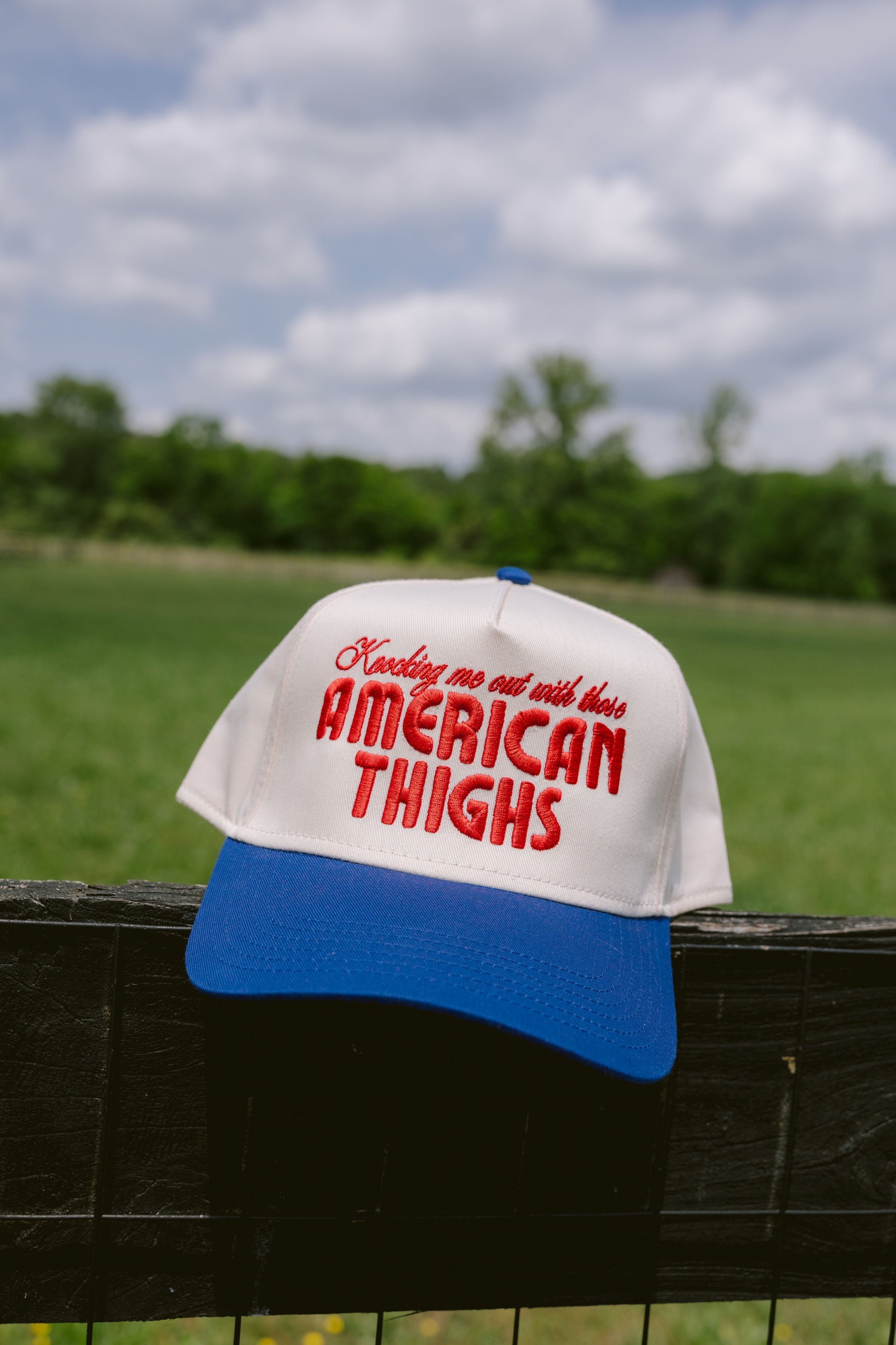 Hat American Thighs - Royal Blue Vintage Trucker Hat
