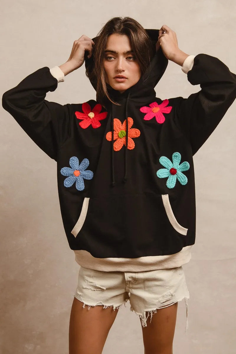 BiBi Patched Hoodie Top