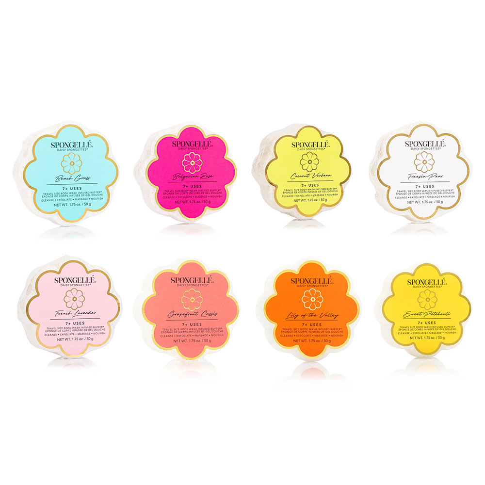 Body Wash Infused Buffer Daisy Spongette Assorted Pack