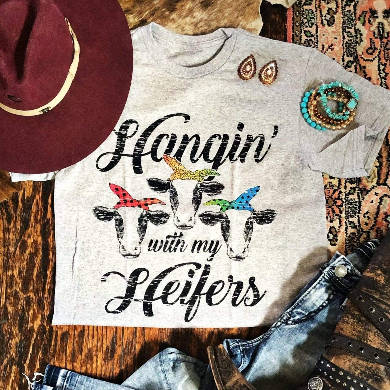 Women - Apparel - Shirts - T-Shirts Hangin’ With My Heifers Graphic Tee