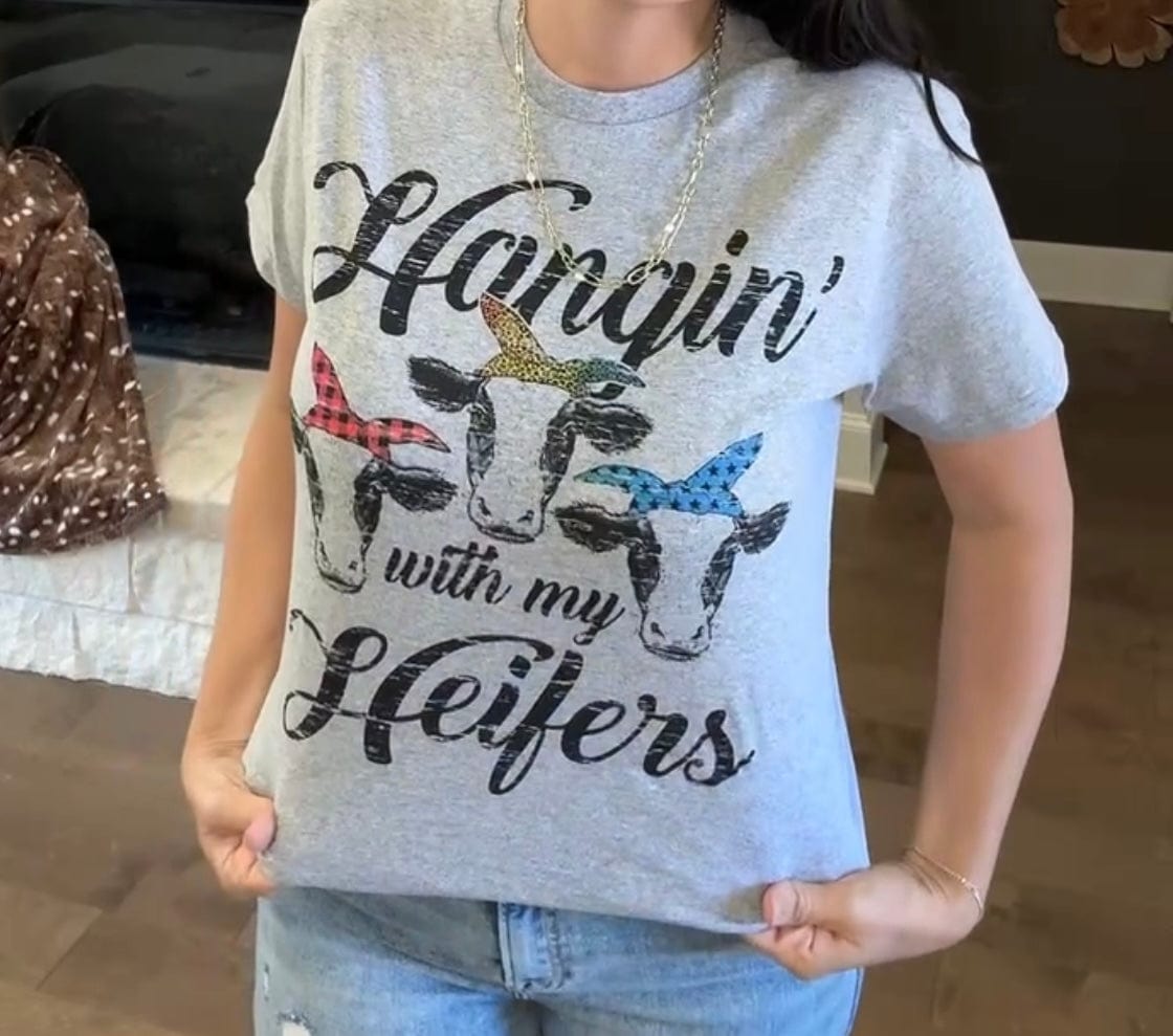 Women - Apparel - Shirts - T-Shirts Hangin’ With My Heifers Graphic Tee