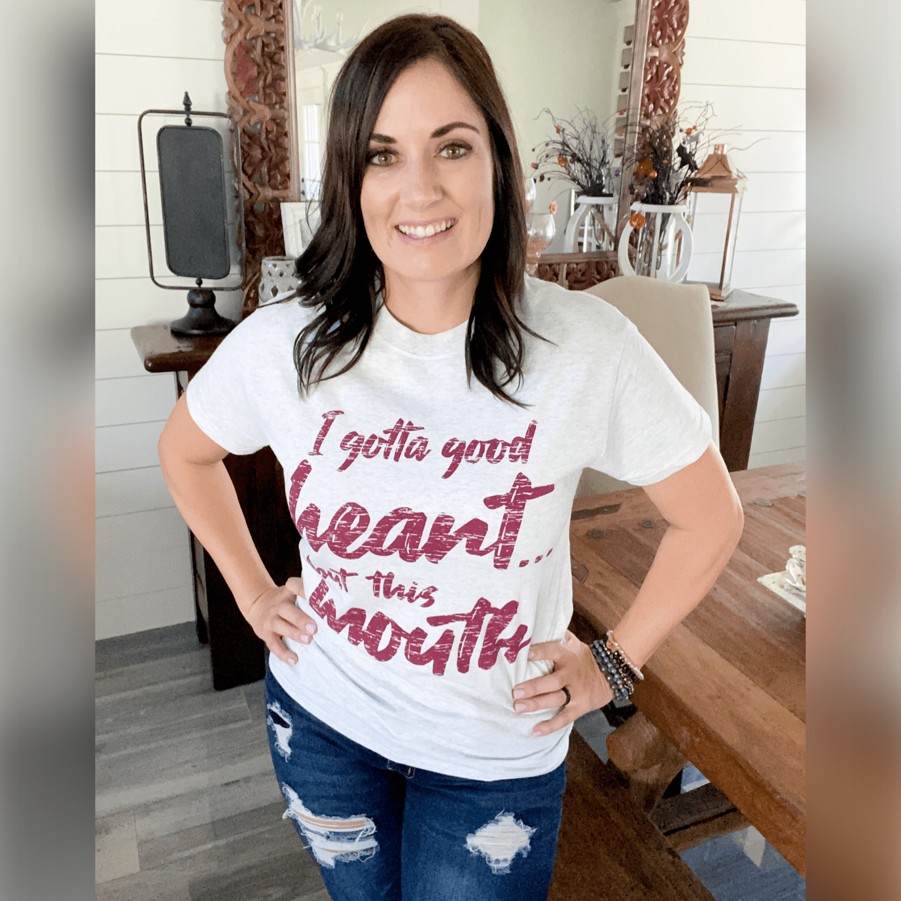 Women - Apparel - Shirts - T-Shirts I Gotta Good Heart But This Mouth Graphic Tee