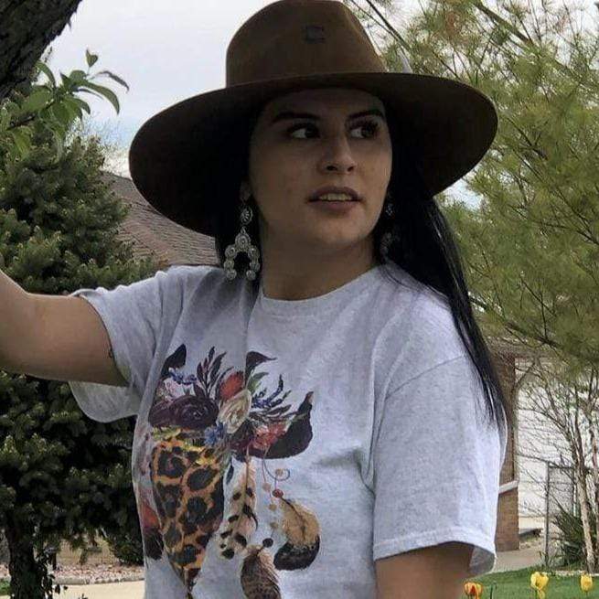 Women - Apparel - Shirts - T-Shirts Leopard Floral Feather Bull Skull Graphic Tee