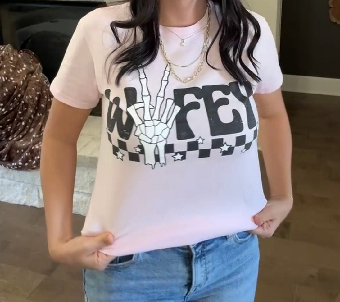 Women - Apparel - Shirts - T-Shirts Peace Checker Wifey Graphic Tee