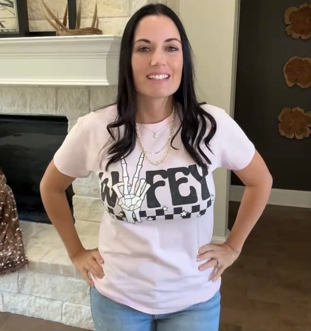 Women - Apparel - Shirts - T-Shirts Peace Checker Wifey Graphic Tee