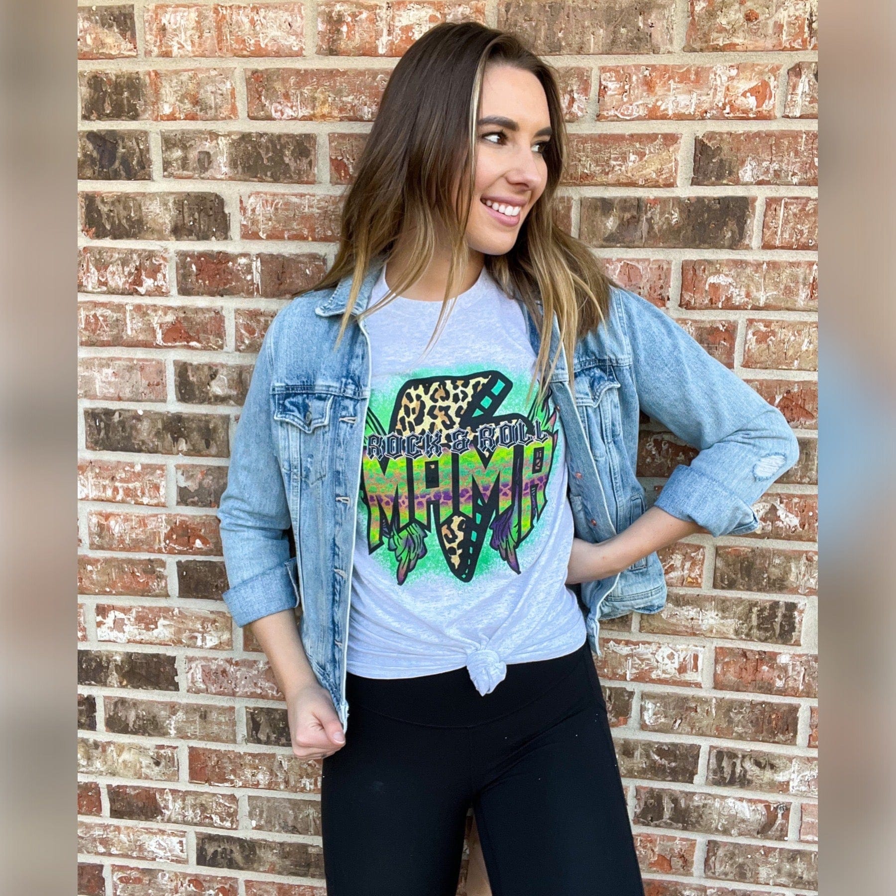 Women - Apparel - Shirts - T-Shirts Rock & Roll Leopard Mama Graphic Tee