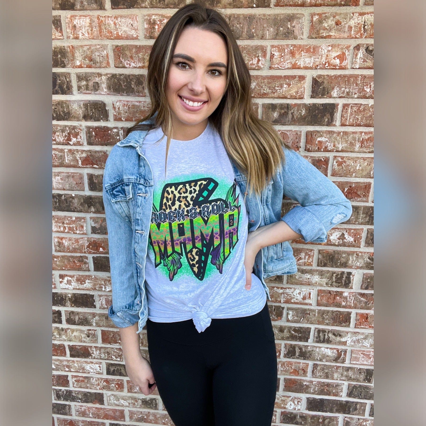 Women - Apparel - Shirts - T-Shirts Rock & Roll Leopard Mama Graphic Tee