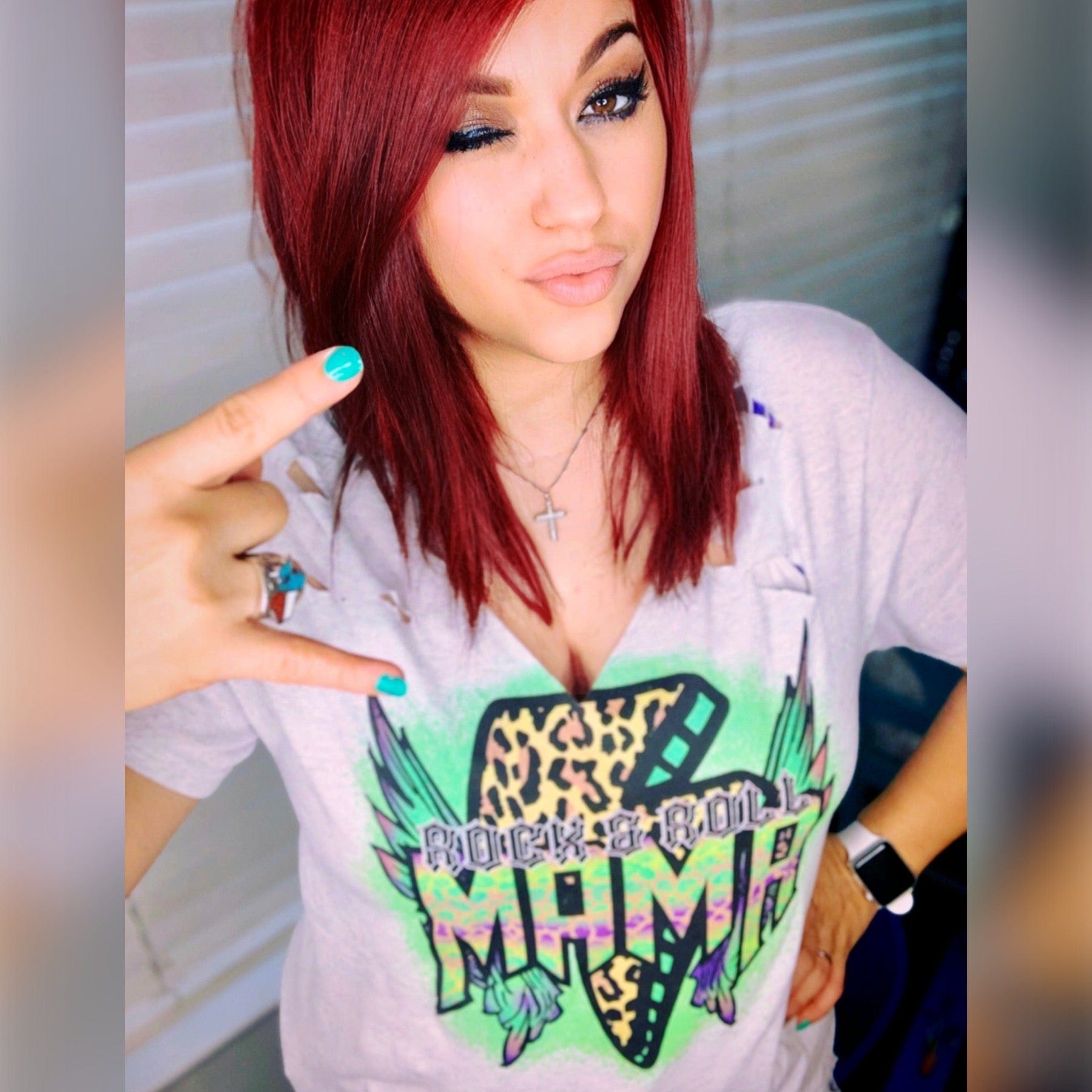 Women - Apparel - Shirts - T-Shirts Rock & Roll Leopard Mama Graphic Tee