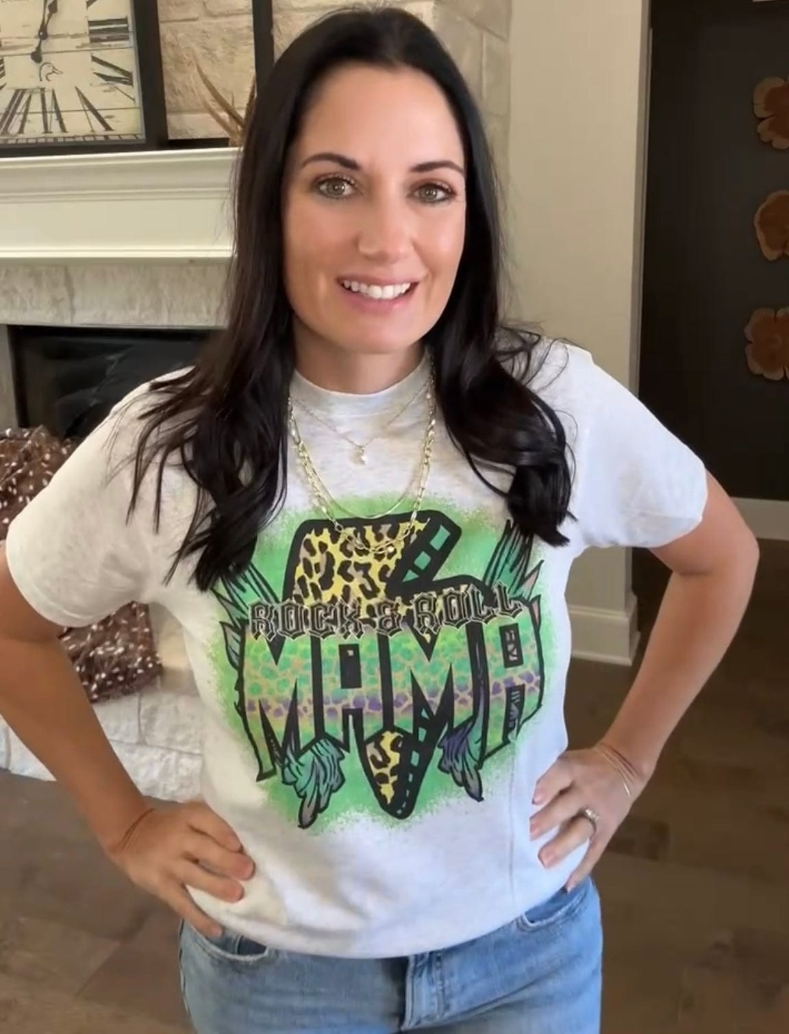 Women - Apparel - Shirts - T-Shirts Rock & Roll Leopard Mama Graphic Tee