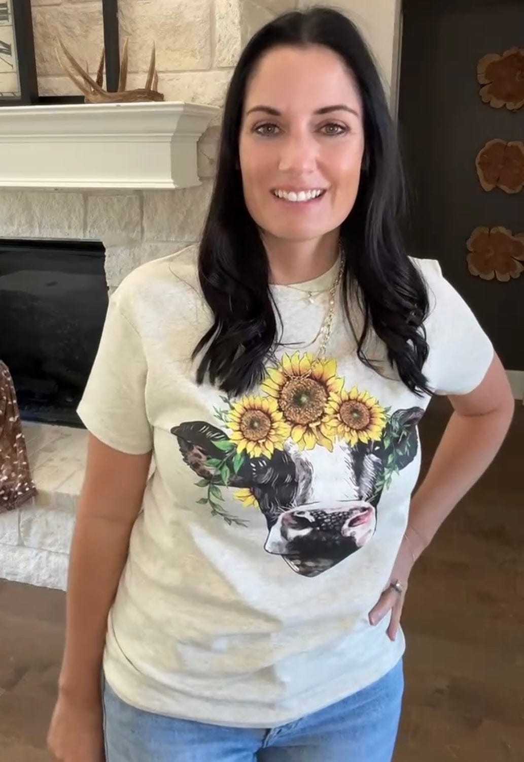 Women - Apparel - Shirts - T-Shirts Sunflower Cow Graphic Tee