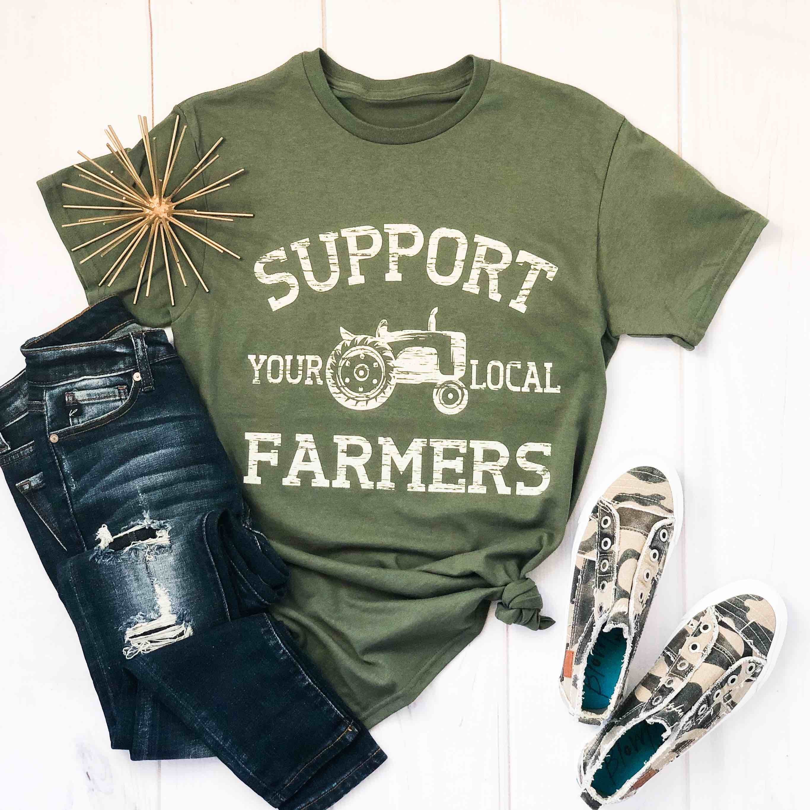 Women - Apparel - Shirts - T-Shirts Support Your Local Farmers Graphic Tee