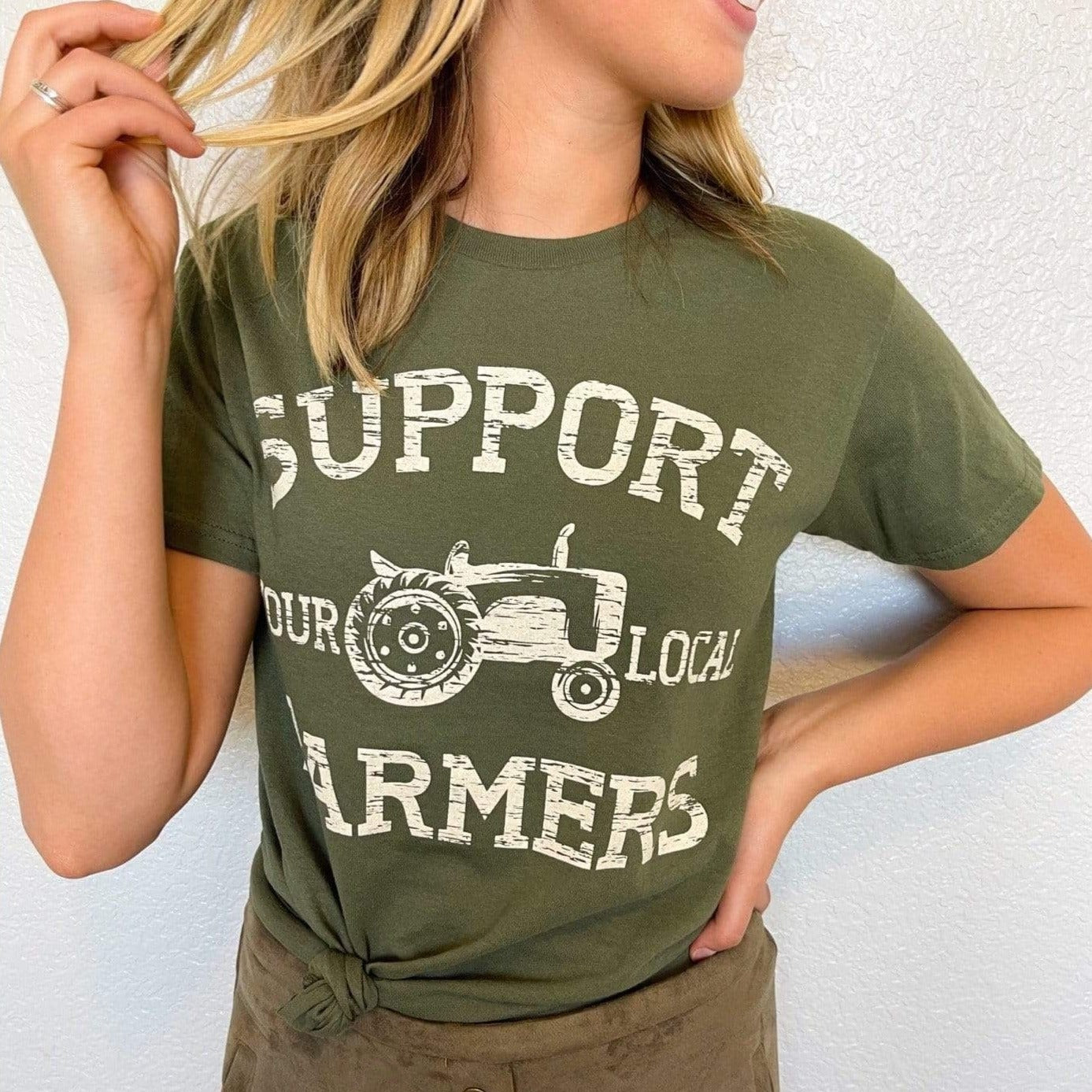 Women - Apparel - Shirts - T-Shirts Support Your Local Farmers Graphic Tee