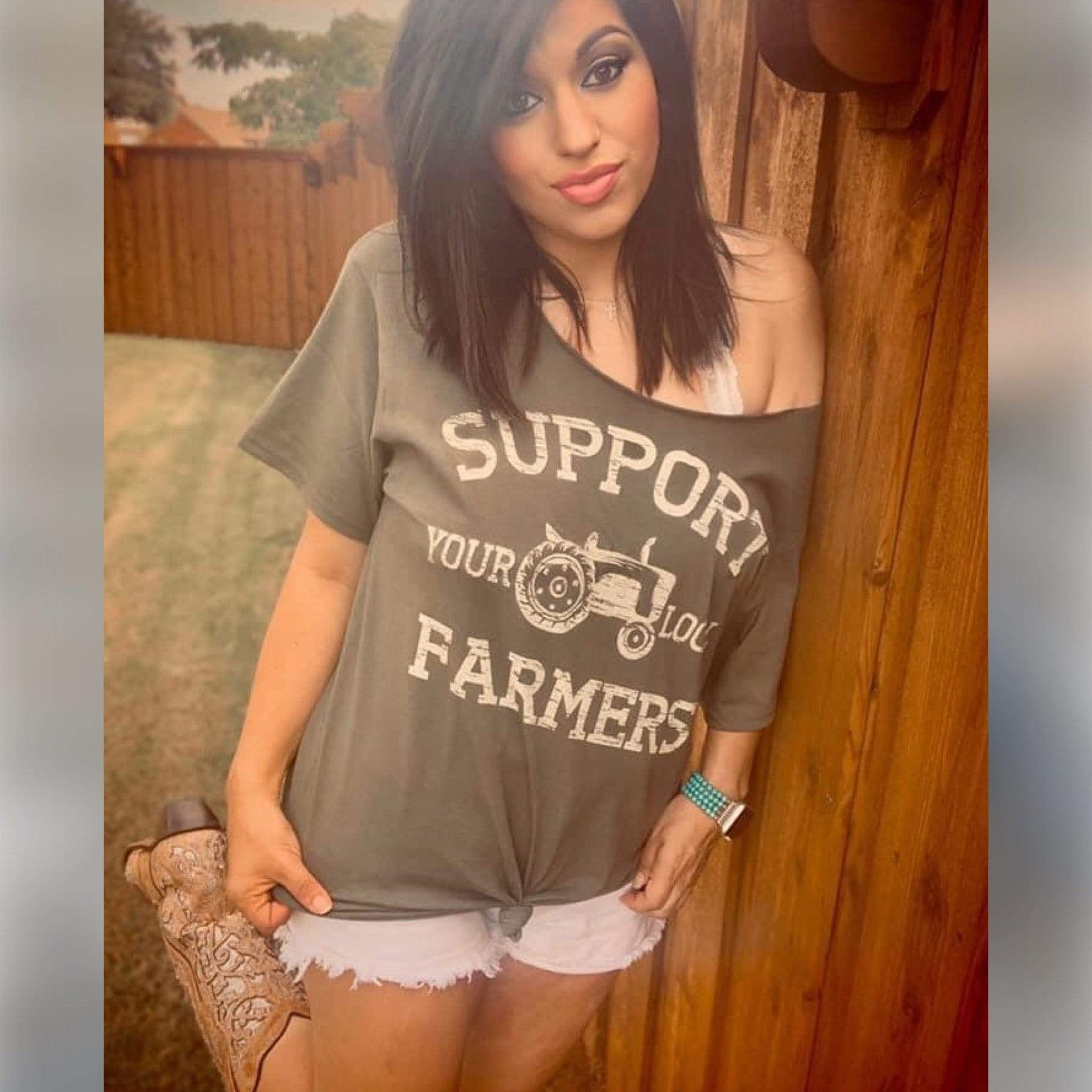 Women - Apparel - Shirts - T-Shirts Support Your Local Farmers Graphic Tee