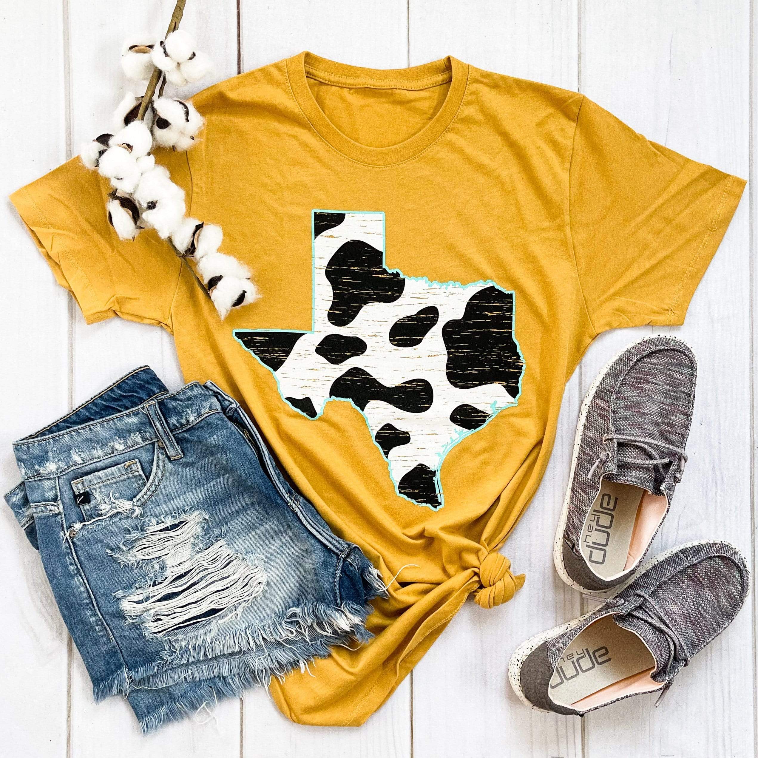 Texas Cow Pattern Graphic Tee