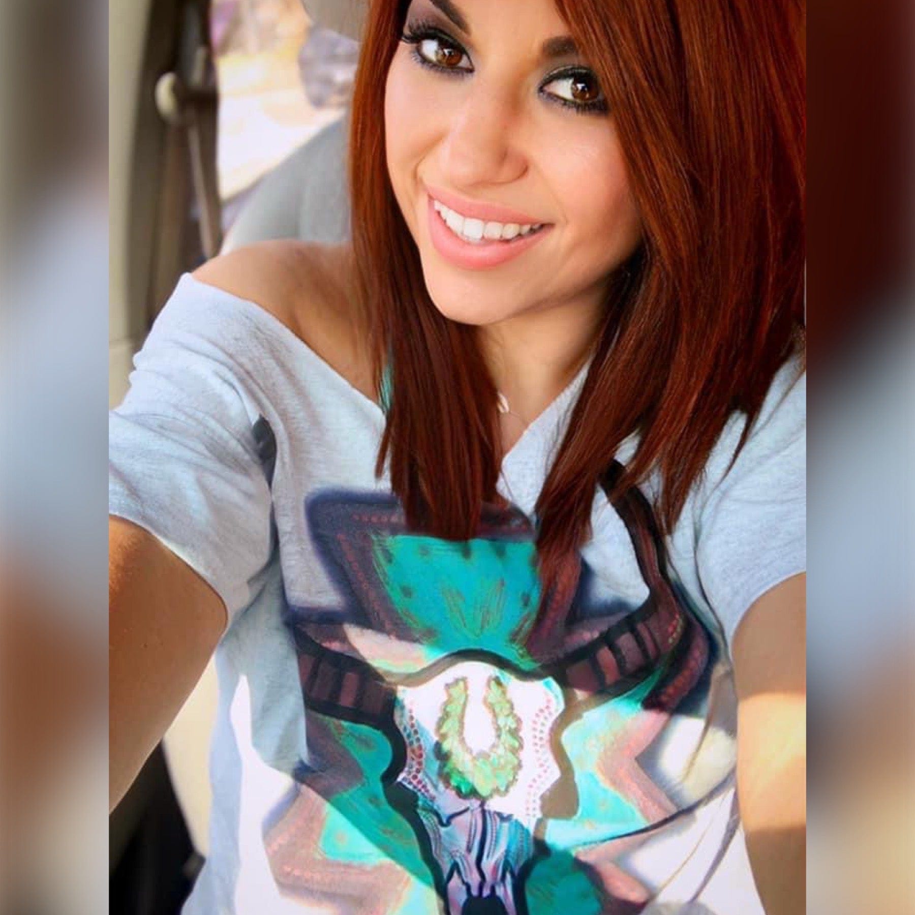 Turquoise Bull Skull Graphic Tee