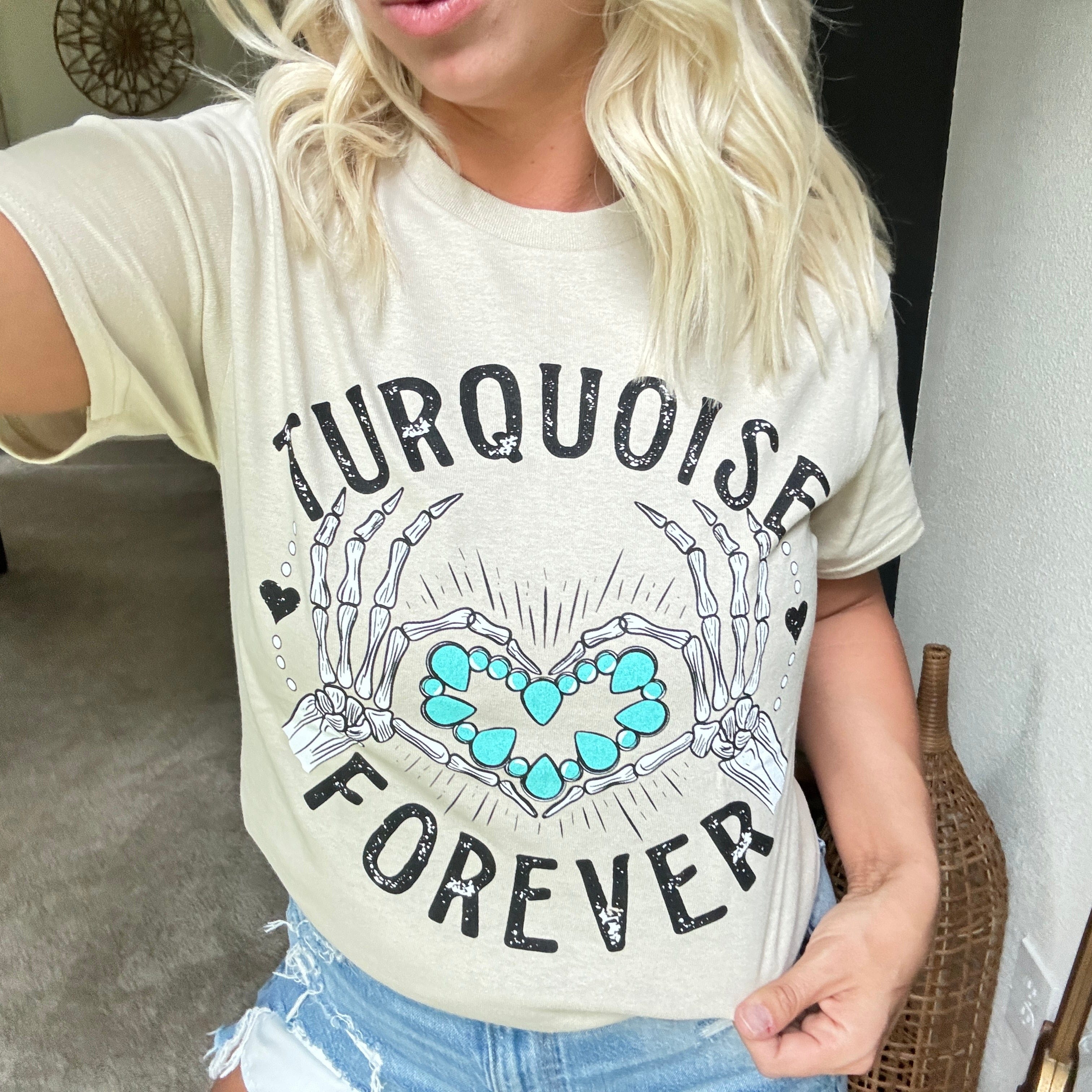 Women - Apparel - Shirts - T-Shirts Turquoise Forever Graphic Tee