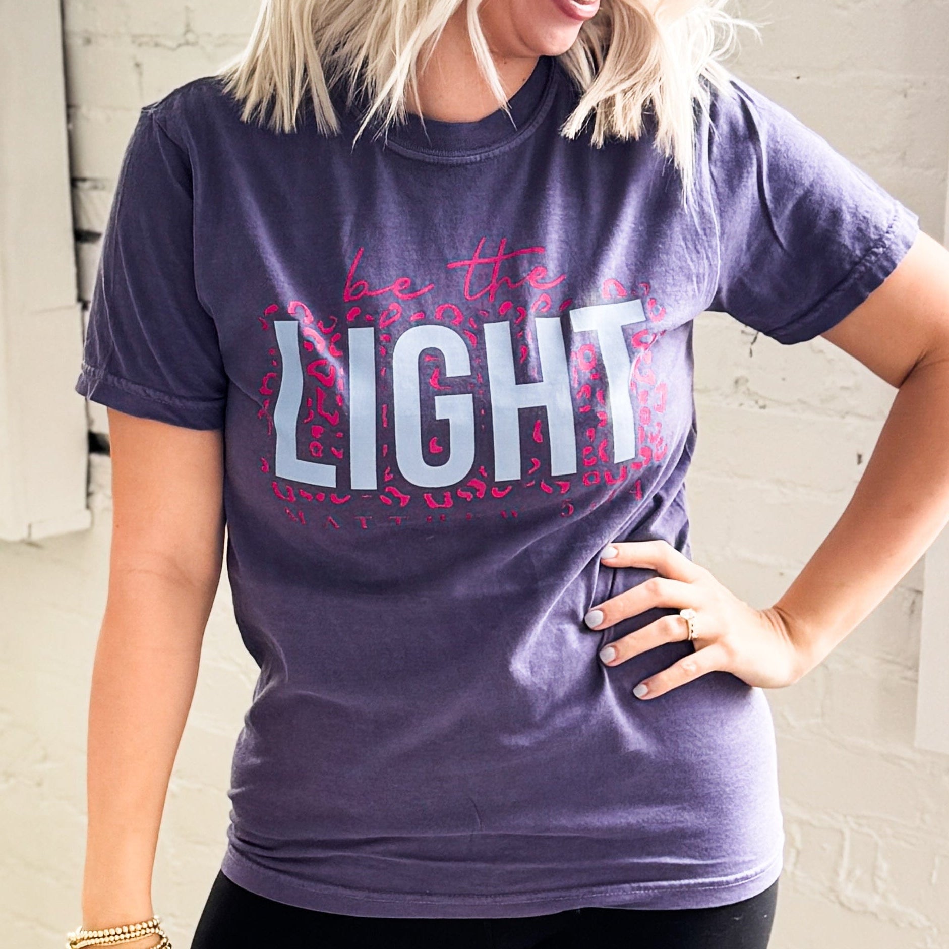Women - Apparel - Shirts - T-Shirts Be The Light Leopard Graphic Tee