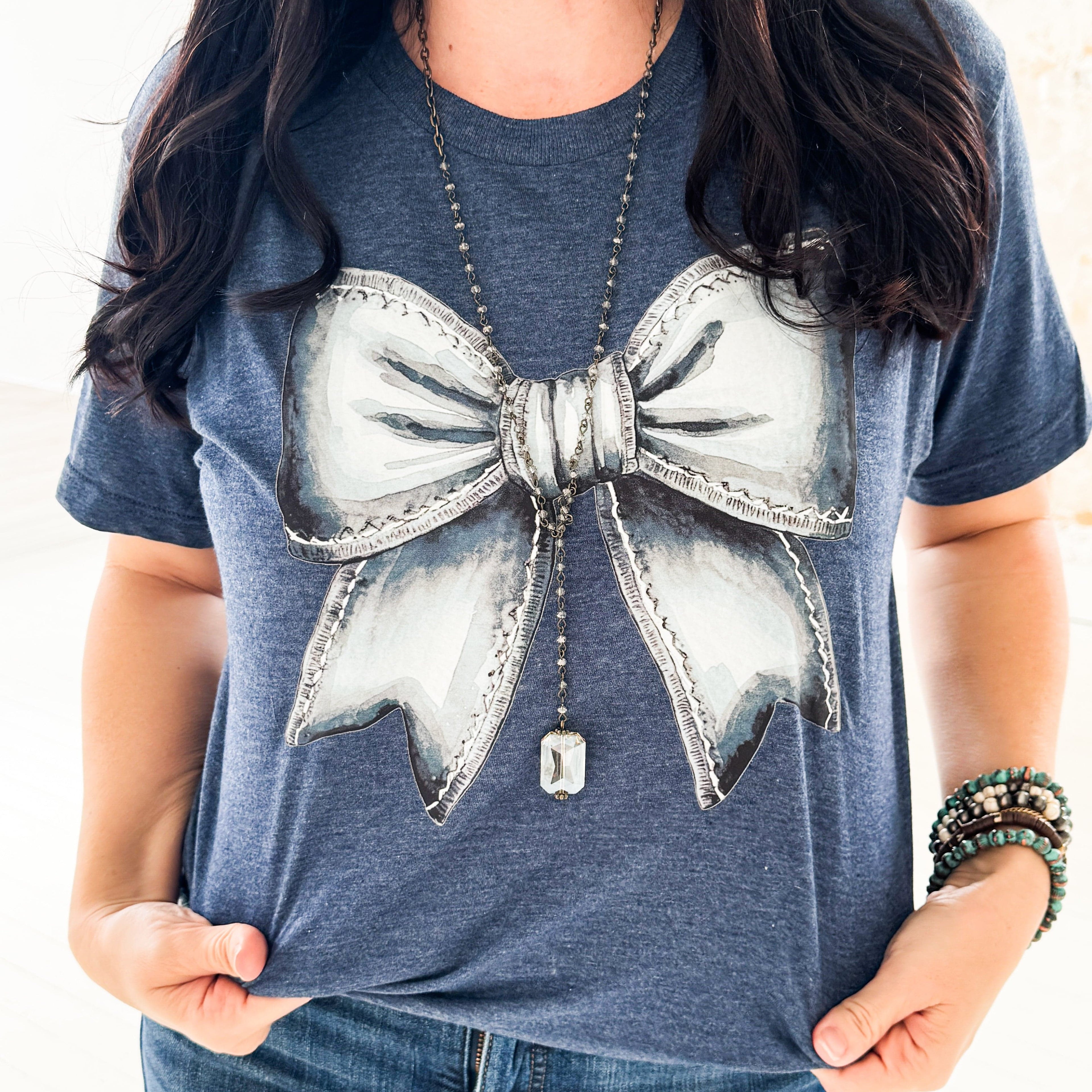 Women - Apparel - Shirts - T-Shirts Denim Bow Graphic Tee