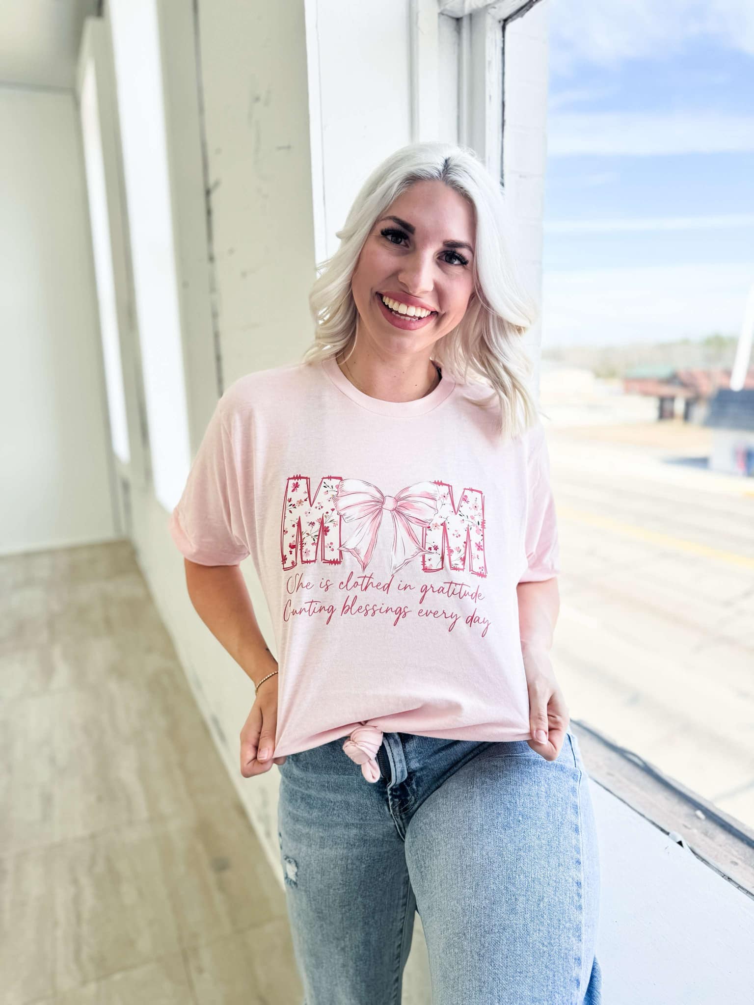 Women - Apparel - Shirts - T-Shirts Mom - Clothed in Gratitude Graphic Tee