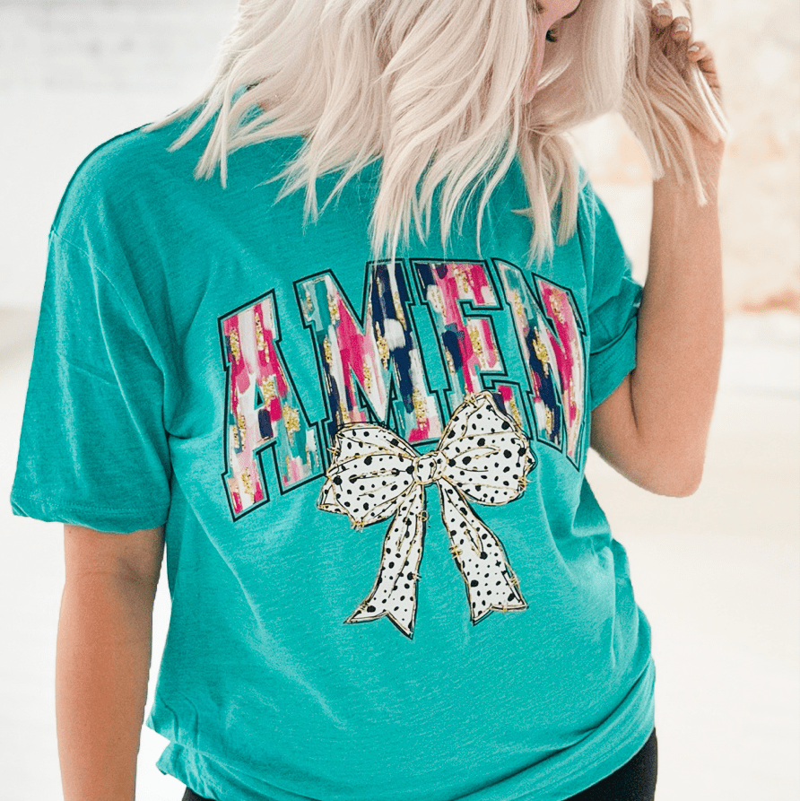 Women - Apparel - Shirts - T-Shirts Paint Stroke Amen Graphic Tee