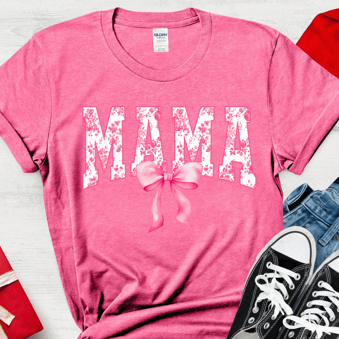 Women - Apparel - Shirts - T-Shirts Pink Mama Bow Graphic Tee