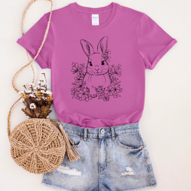 Women - Apparel - Shirts - T-Shirts Spring Outline Bunny Graphic Tee