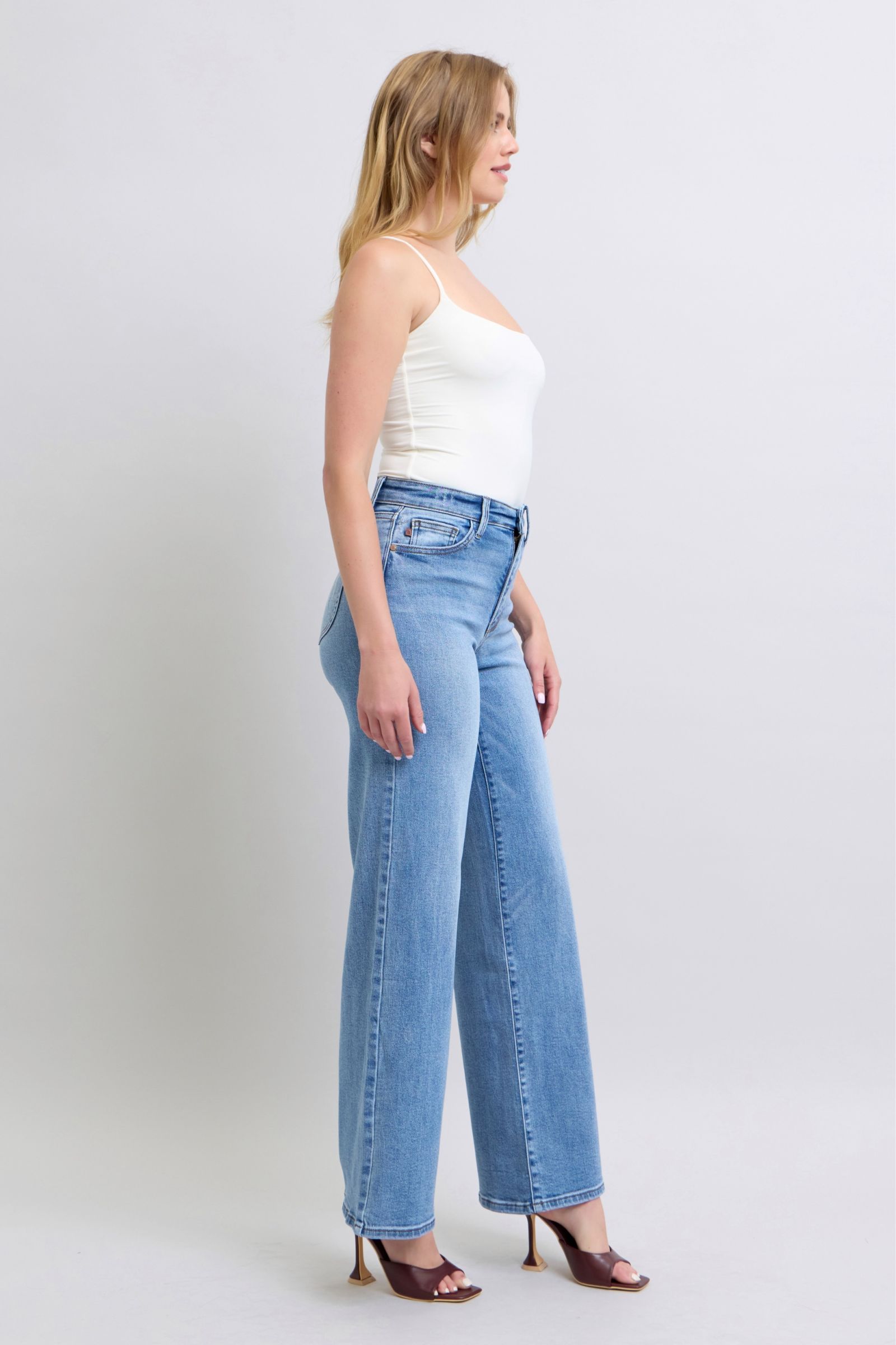 Bottoms Judy Blue Full Size Wide Leg Jeans with Pockets