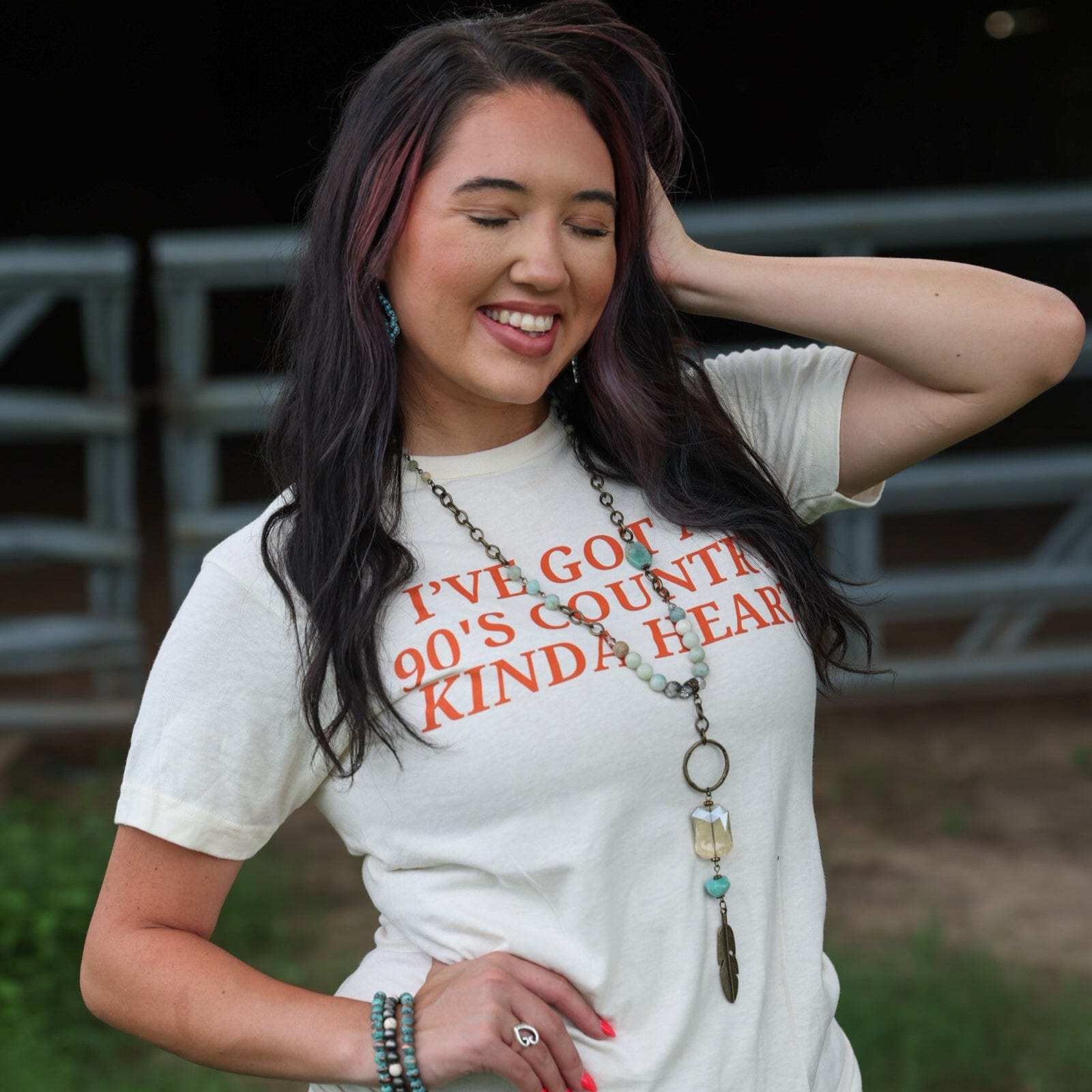 Women - Apparel - Shirts - T-Shirts 90’s Country Heart Soft Graphic Tee