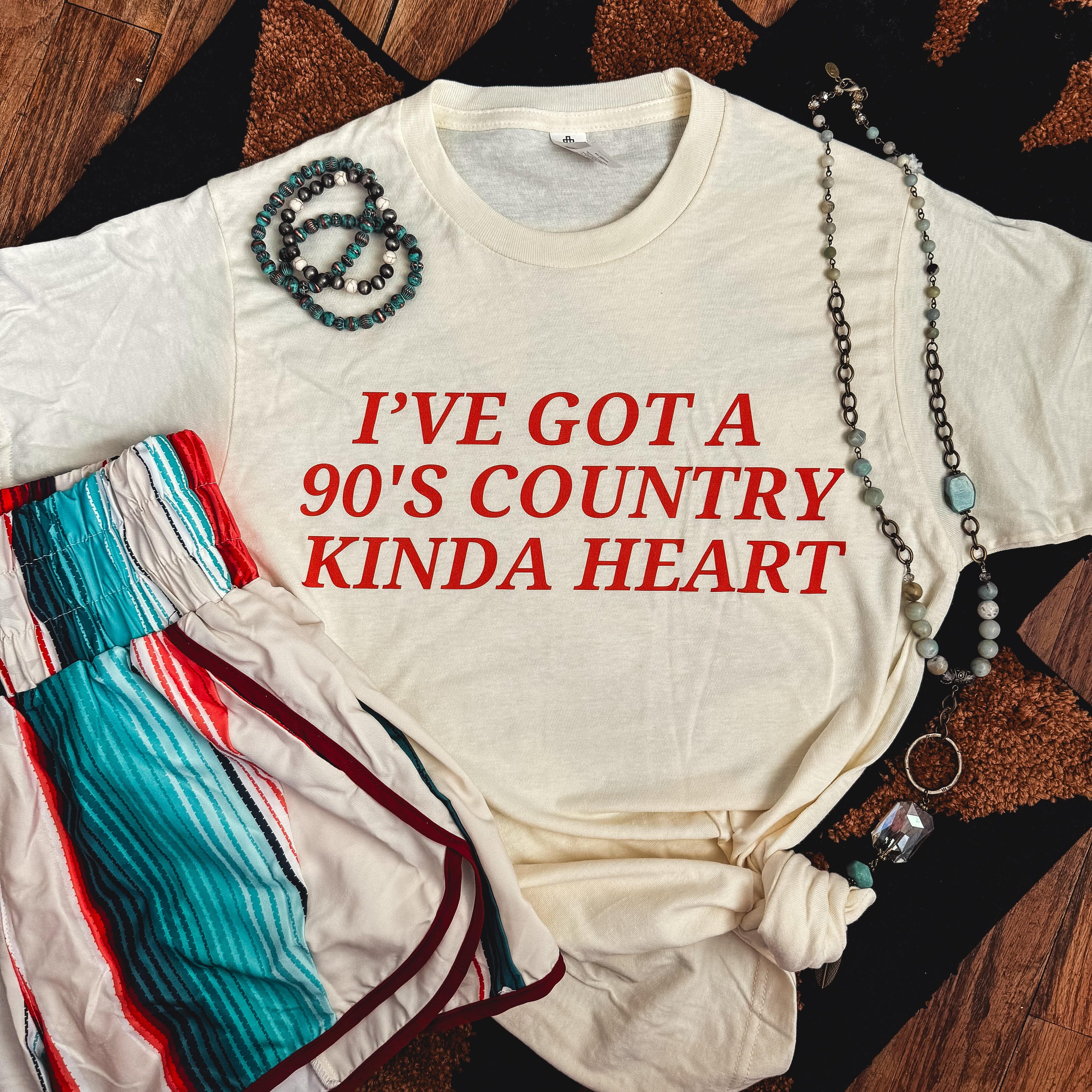 Women - Apparel - Shirts - T-Shirts 90’s Country Heart Soft Graphic Tee
